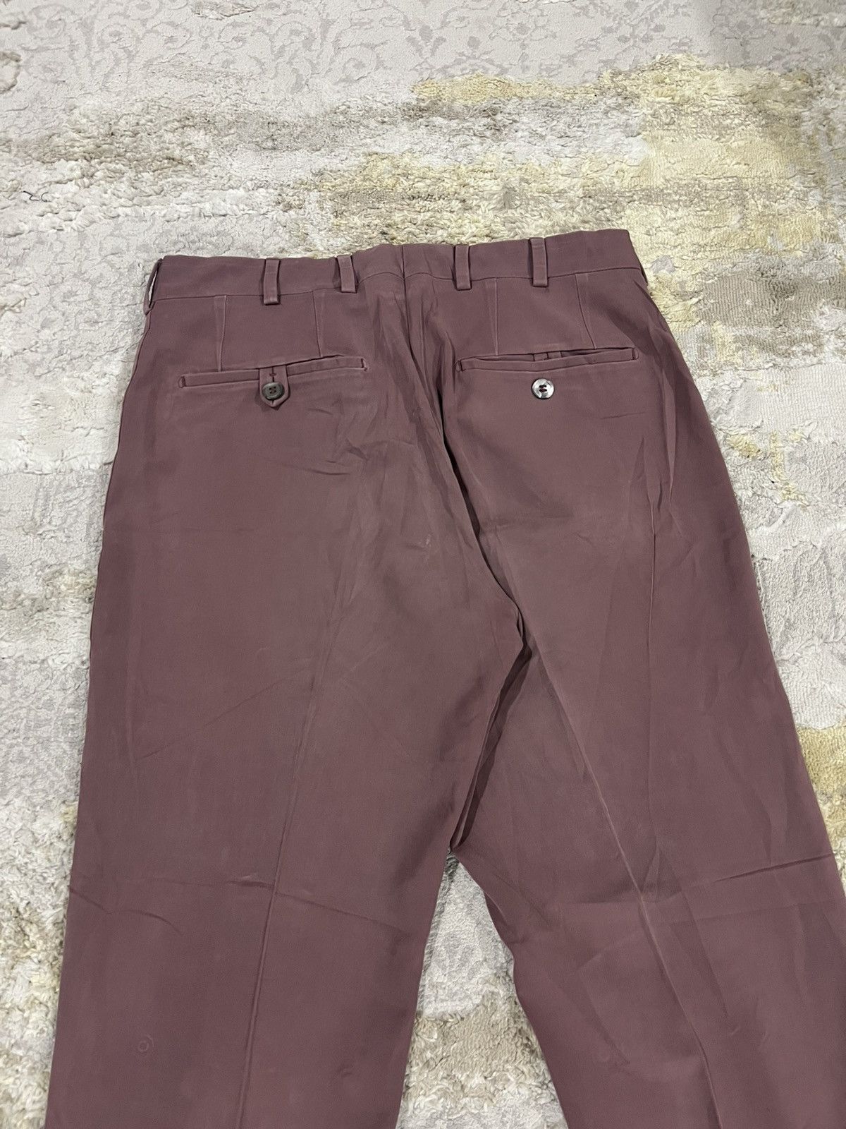 Prada 1990s Prada Burgundy Runway Regular Cut Trousers Pants Size US 28 / EU 44 - 6 Thumbnail