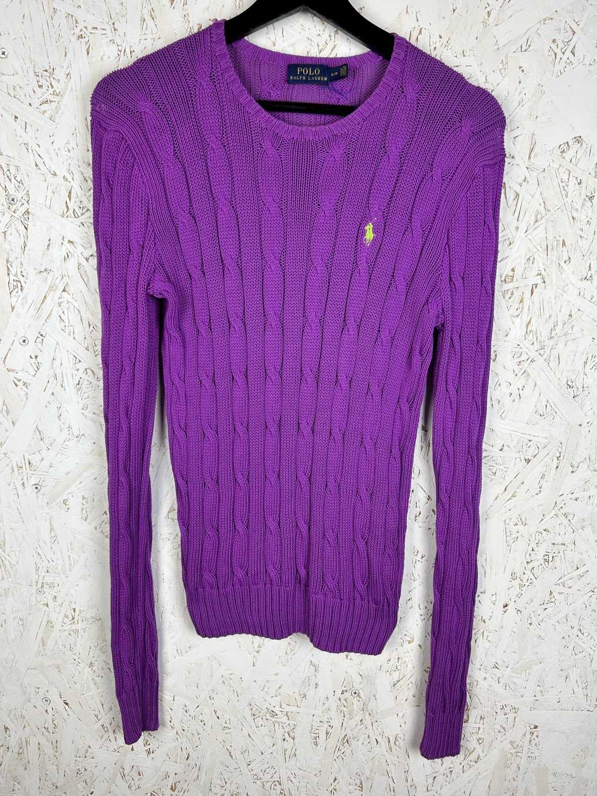 Polo Ralph Lauren Polo By Ralph Lauren Cable Knit Sweater Magenta Size S Size US S / EU 44-46 / 1 - 1 Thumbnail