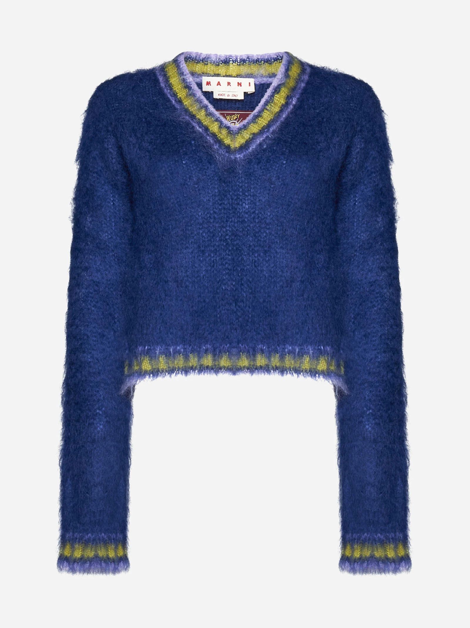 Marni o1w1db10824 Mohair Sweater in Blue Size M / US 6-8 / IT 42-44 - 1 Thumbnail