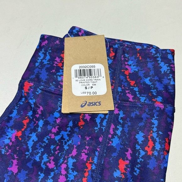 Asics NWT ASICS 92 LOVE CORE TRAIN PRINTED TIGHT LEGGINGS SZ SMALL Size 24" / US 00 / IT 34 - 3 Thumbnail