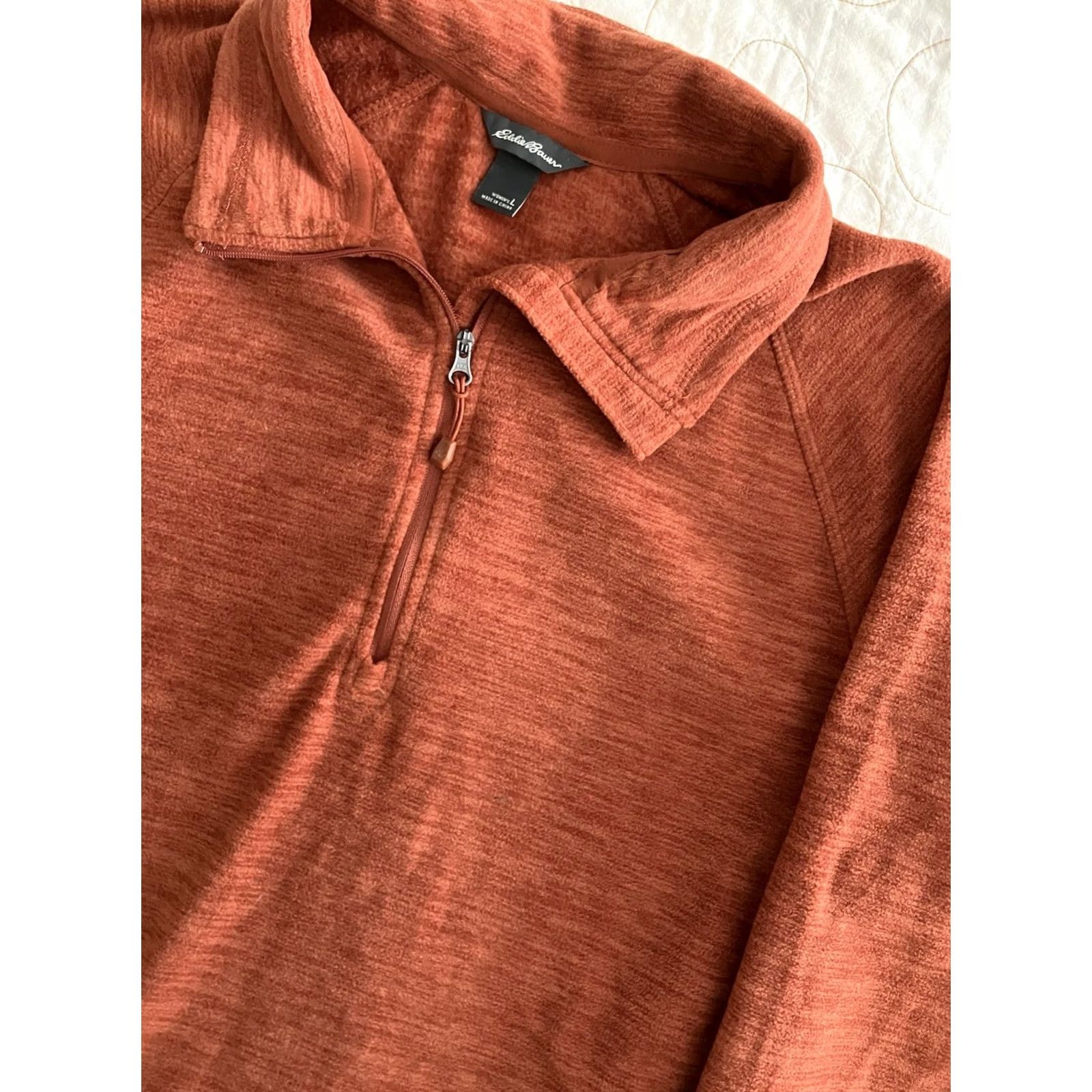 Eddie Bauer Eddie Bauer Fleece Pullover 1/4 Zip Orange Womens Large sweater Regular stretch solid Size L / US 10 / IT 46 - 2 Thumbnail