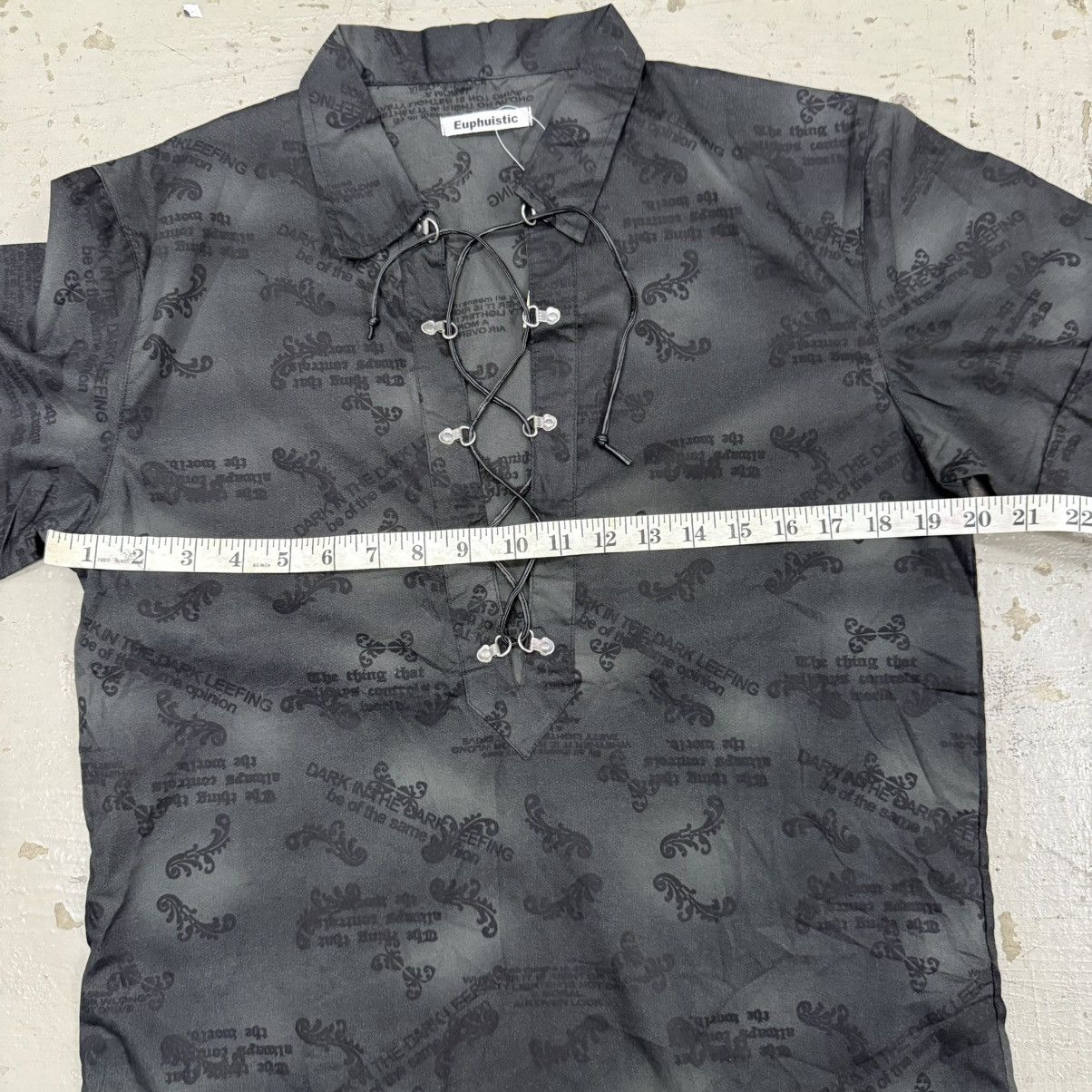 14th Addiction Euphuistic Waxed Leather Laces Poem Punk Gothic Riot Shirt Size US L / EU 52-54 / 3 - 5 Thumbnail