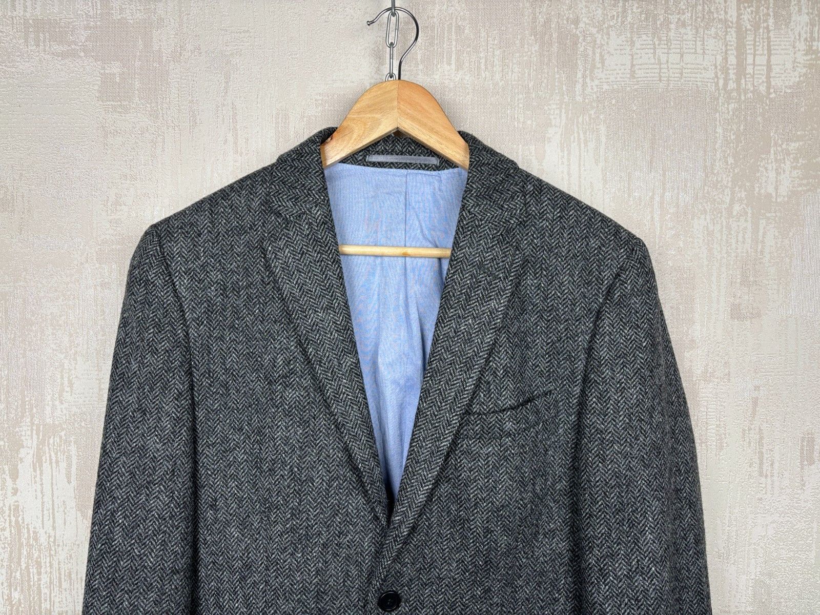 H&M H&M Moon Wool Tweed Herringbone Elbow Pads Blazer EU 48 Size 38R - 3 Thumbnail