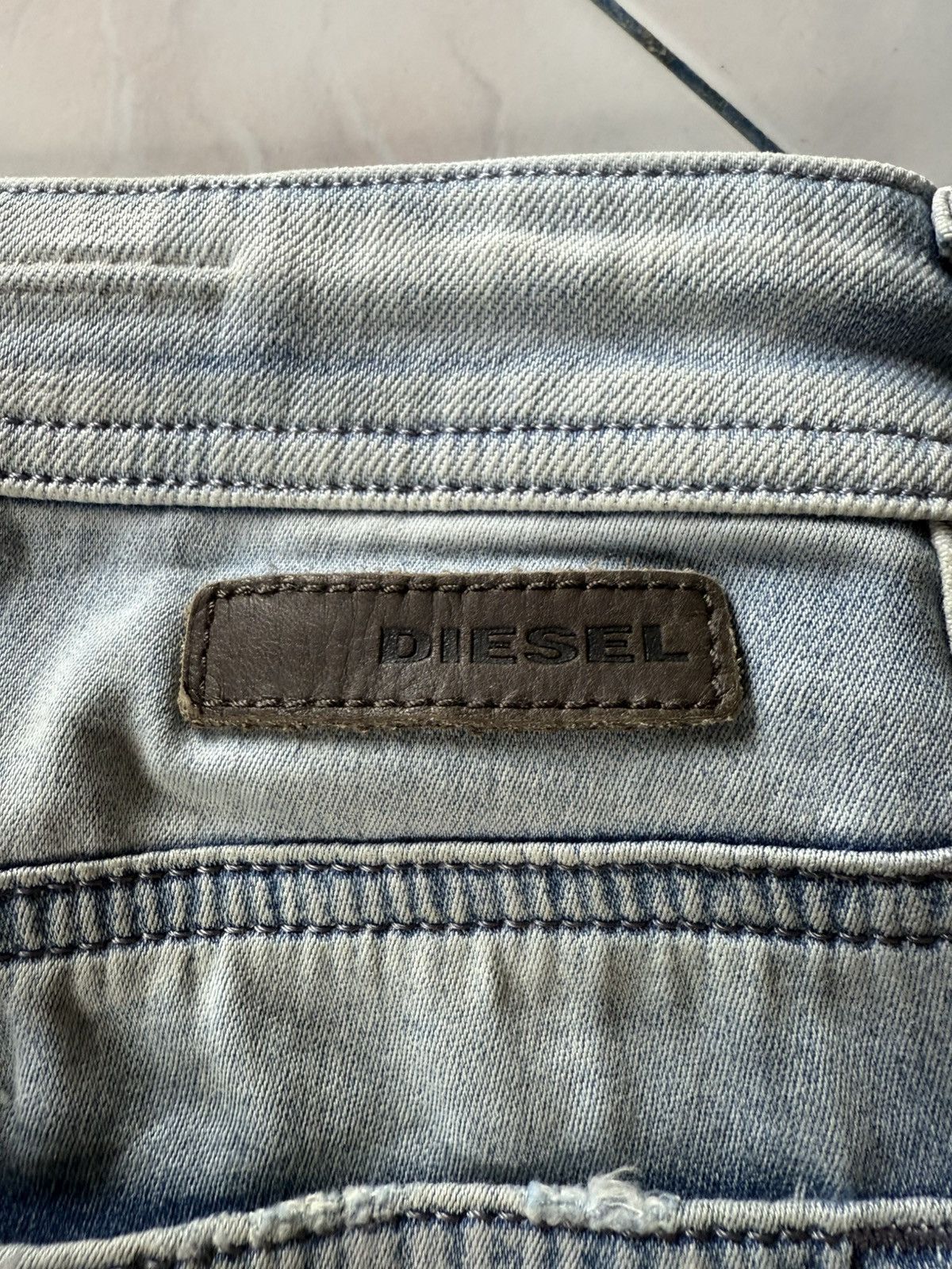 Diesel × Vintage 2000s Diesel Narrot Dr-Ne Denim Hybrid Sweatpants Size US 31 - 16 Thumbnail