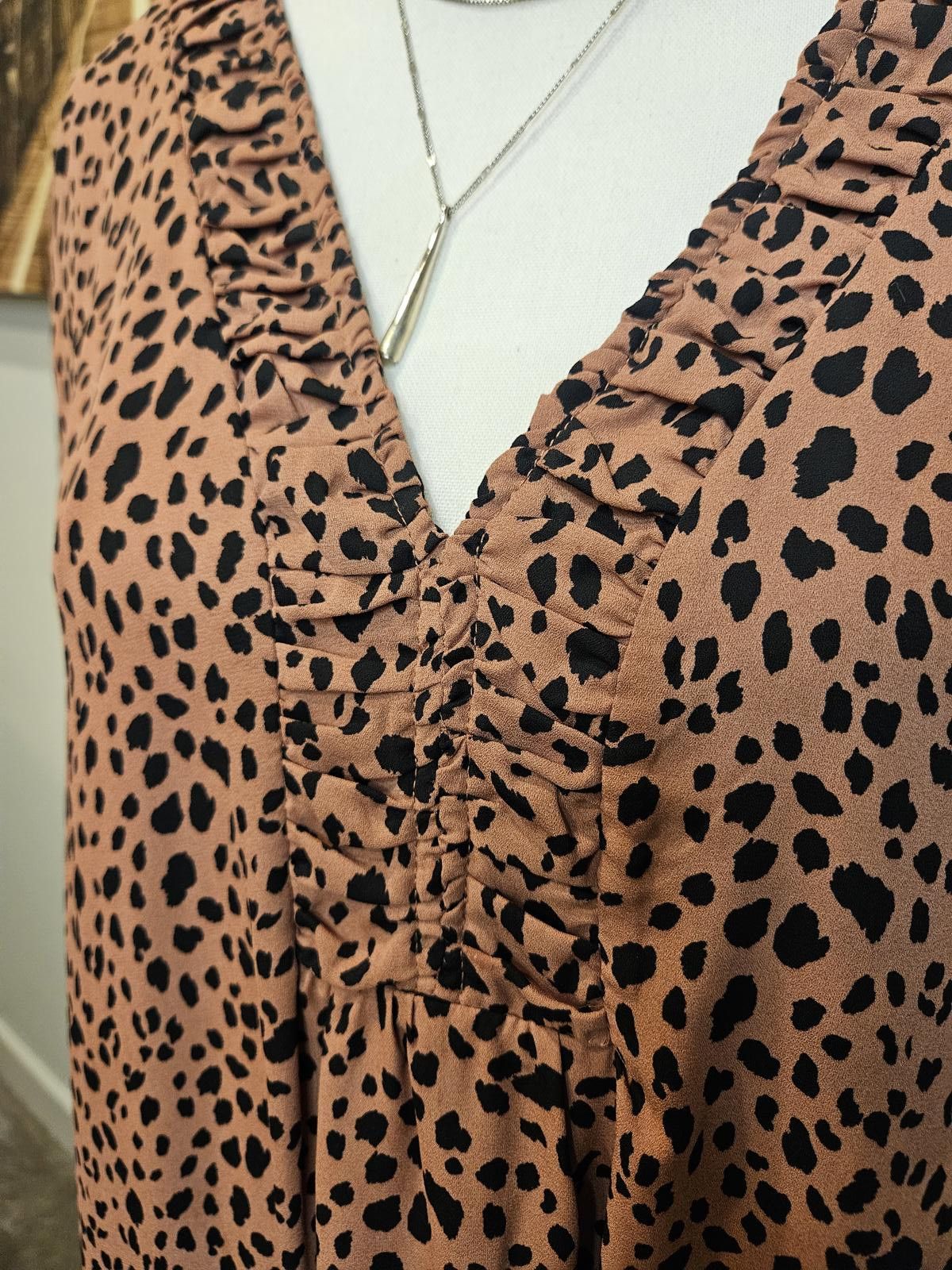 Designer Ophelia Roe Oversized Leopard Print Dress with Tiered Hem Size XXL / US 16-18 / IT 52-54 - 5 Thumbnail