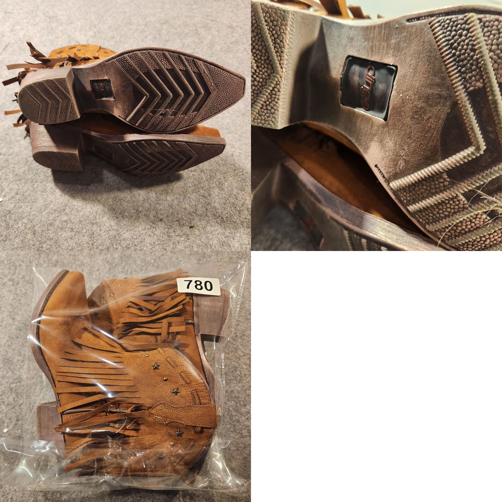 Vintage Dingo Womens Western Boot DI7448 Fringe Cowgirl Ankle Boot Brown Suede-Look Pointed Toe 6M Size US 6 / IT 36 - 8 Thumbnail