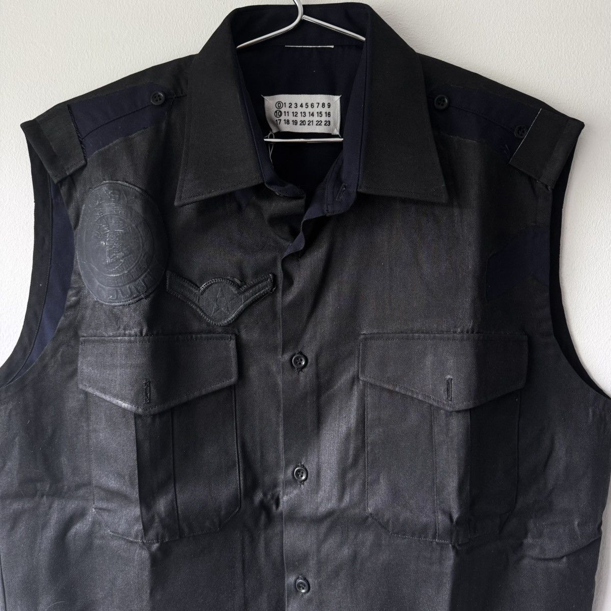 Maison Margiela SS2003 Martin Margiela Artisanal Black Painted Officer Vest Size US L / EU 52-54 / 3 - 3 Thumbnail