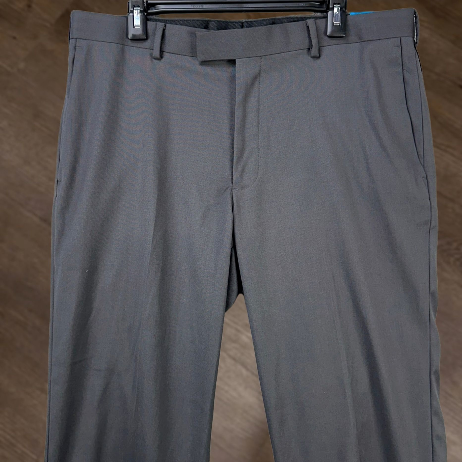 Vintage Axist Mens The City Dress Pants Gray 36X30 Flat Front Straight Leg Stretch) Size US 36 / EU 52 - 1 Thumbnail