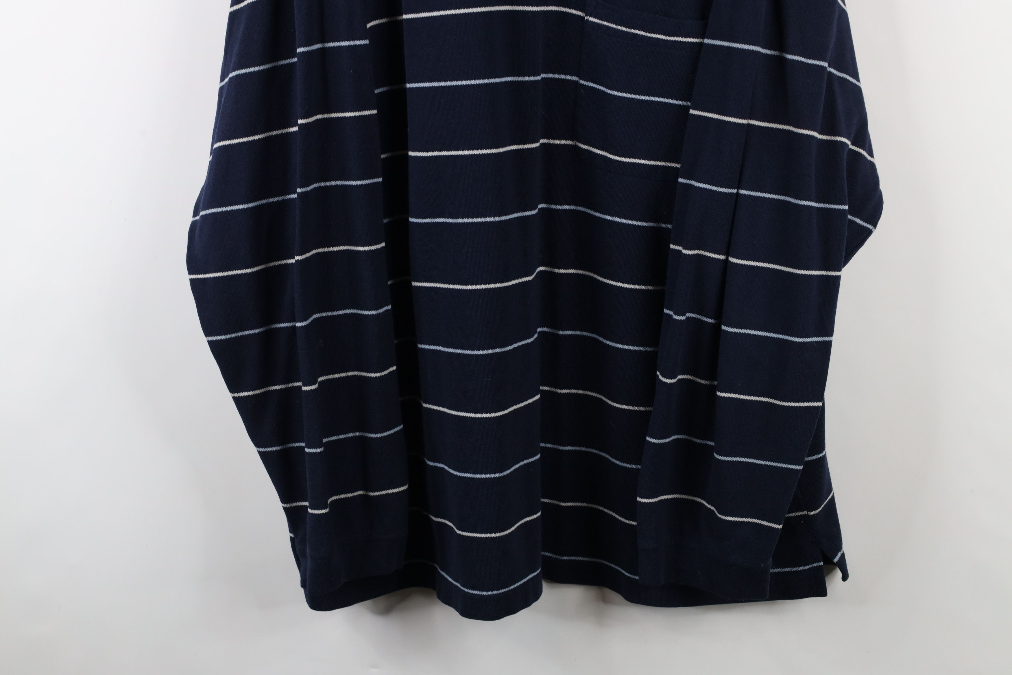 Vintage Vintage 90s Streetwear Long Sleeve Pocket Polo Shirt Blue Size US XXL / EU 58 / 5 - 3 Thumbnail