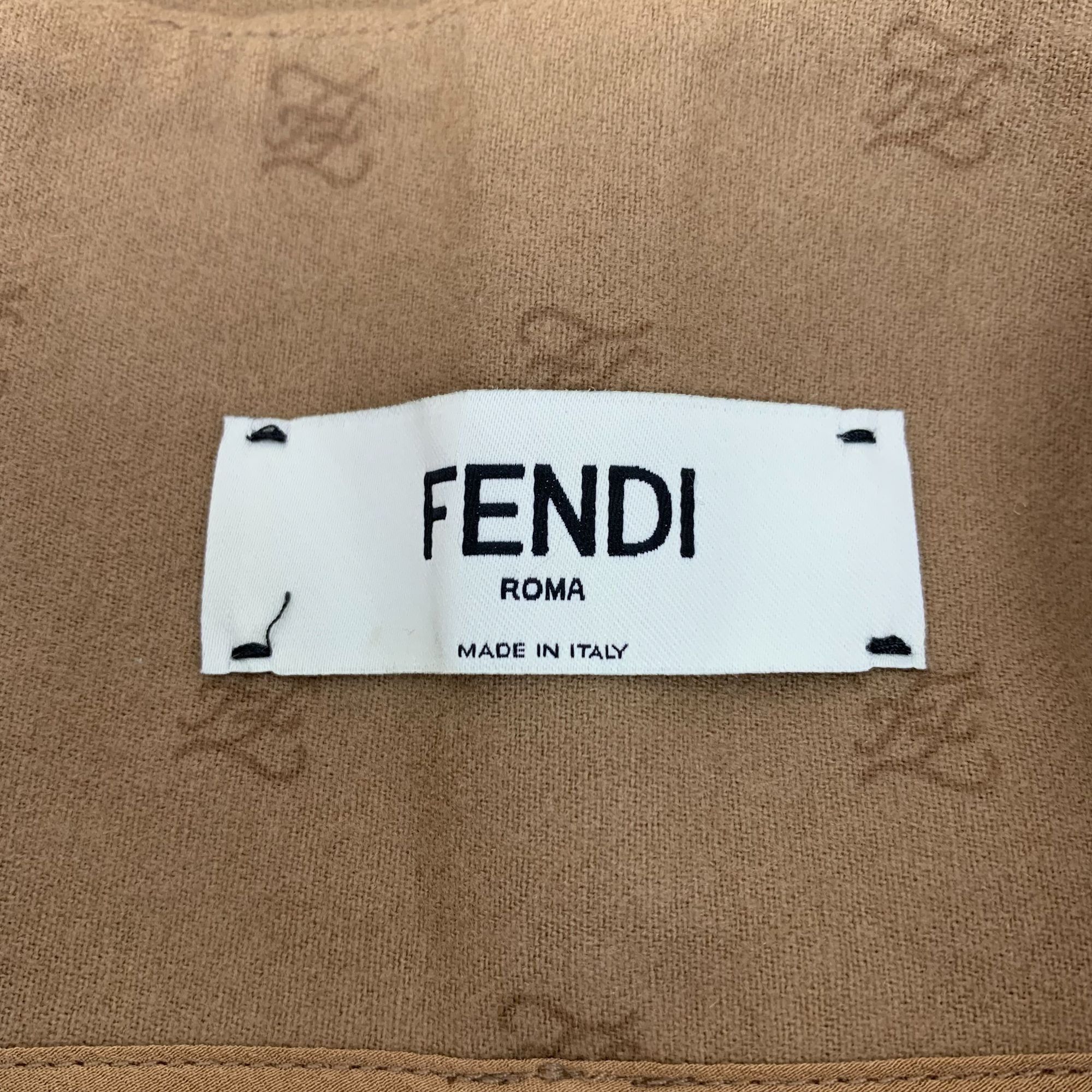 Fendi Fendi Roma Womens Brown Logo Pleated Wool & Cashmere Shorts Size 40" / US 18 - 2 Thumbnail
