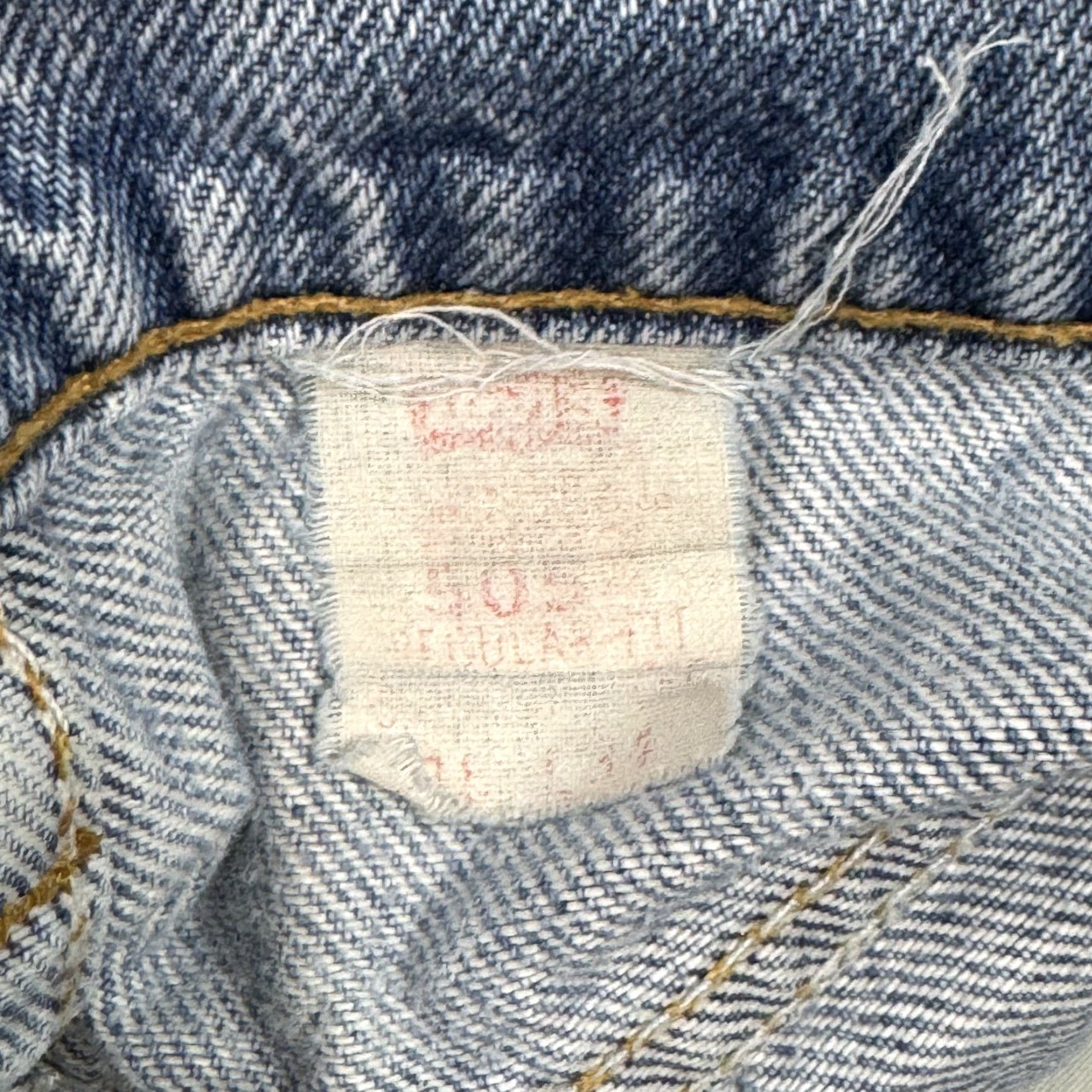Levi's VINTAGE Levi's Jeans Mens 36x34 Blue 90s Orange Tab Thrashed 505 Work Denim Jeans Mens 90s Theme: 90s Size US 38 / EU 54 - 5 Thumbnail