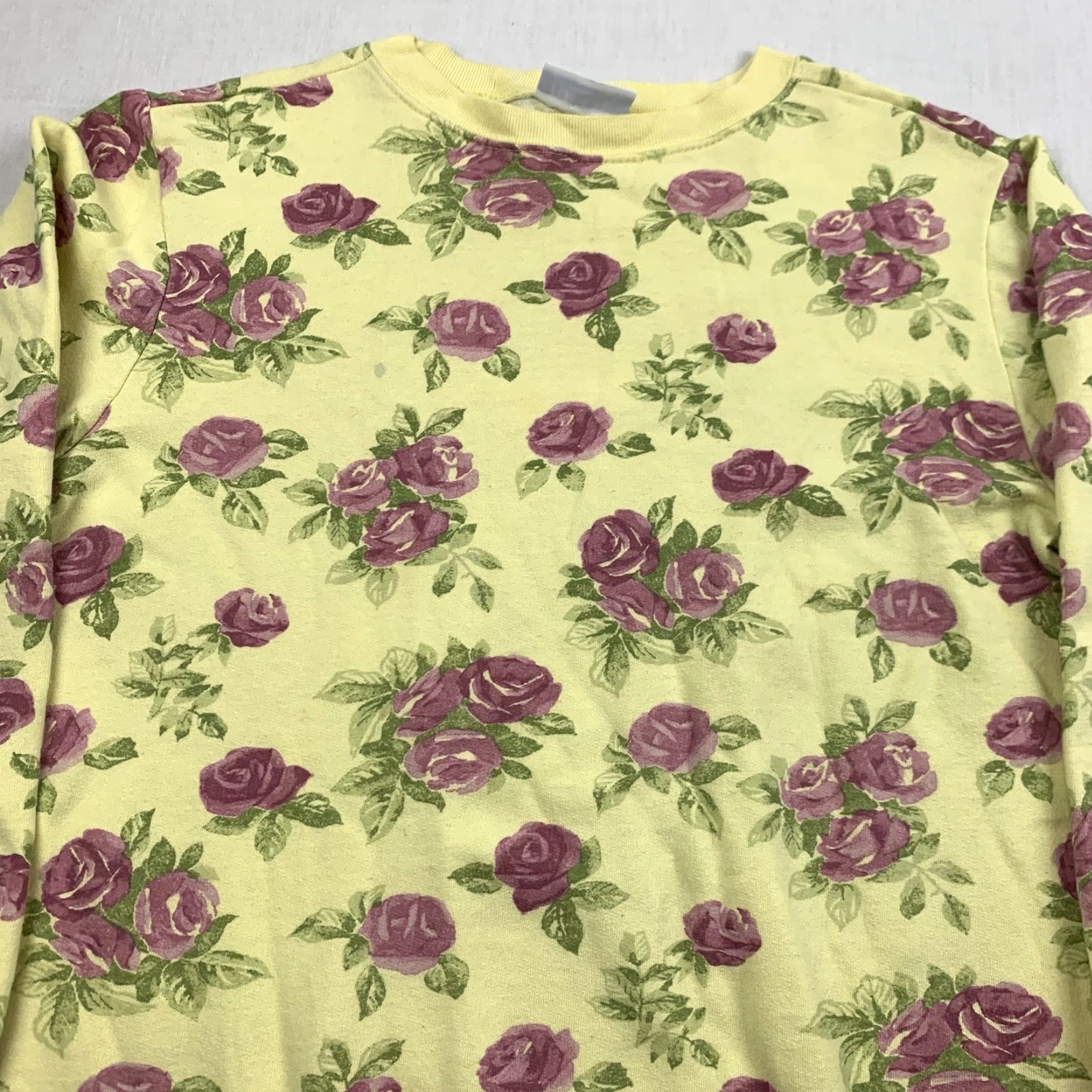 Blair VINTAGE Blair Sweatshirt Womens M Yellow Floral 90s Nature Outdoor Cartoon Flowers Crew Pullover Size M / US 6-8 / IT 42-44 - 2 Thumbnail