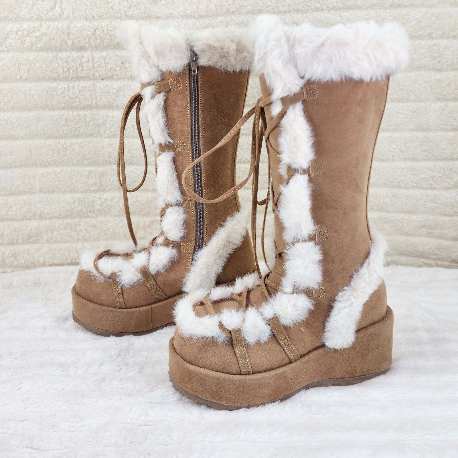 Other DEMONIA Cubby 311 Stomper Tan Mammoth Platform Goth Punk Kne Size US 7 / IT 37 - 4 Thumbnail