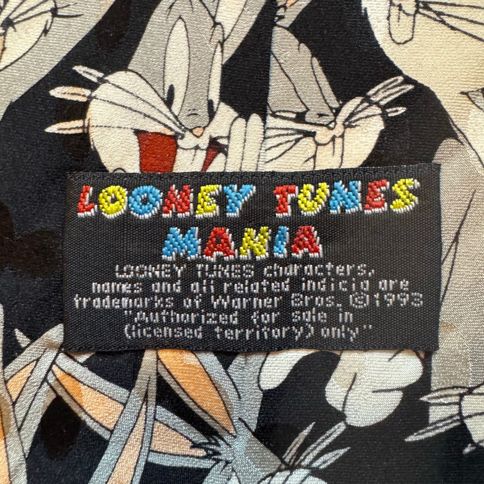 Warner Bros Vintage 1993 Looney Tunes Mania Bugs Bunny Character Tie Size ONE SIZE - 3 Thumbnail