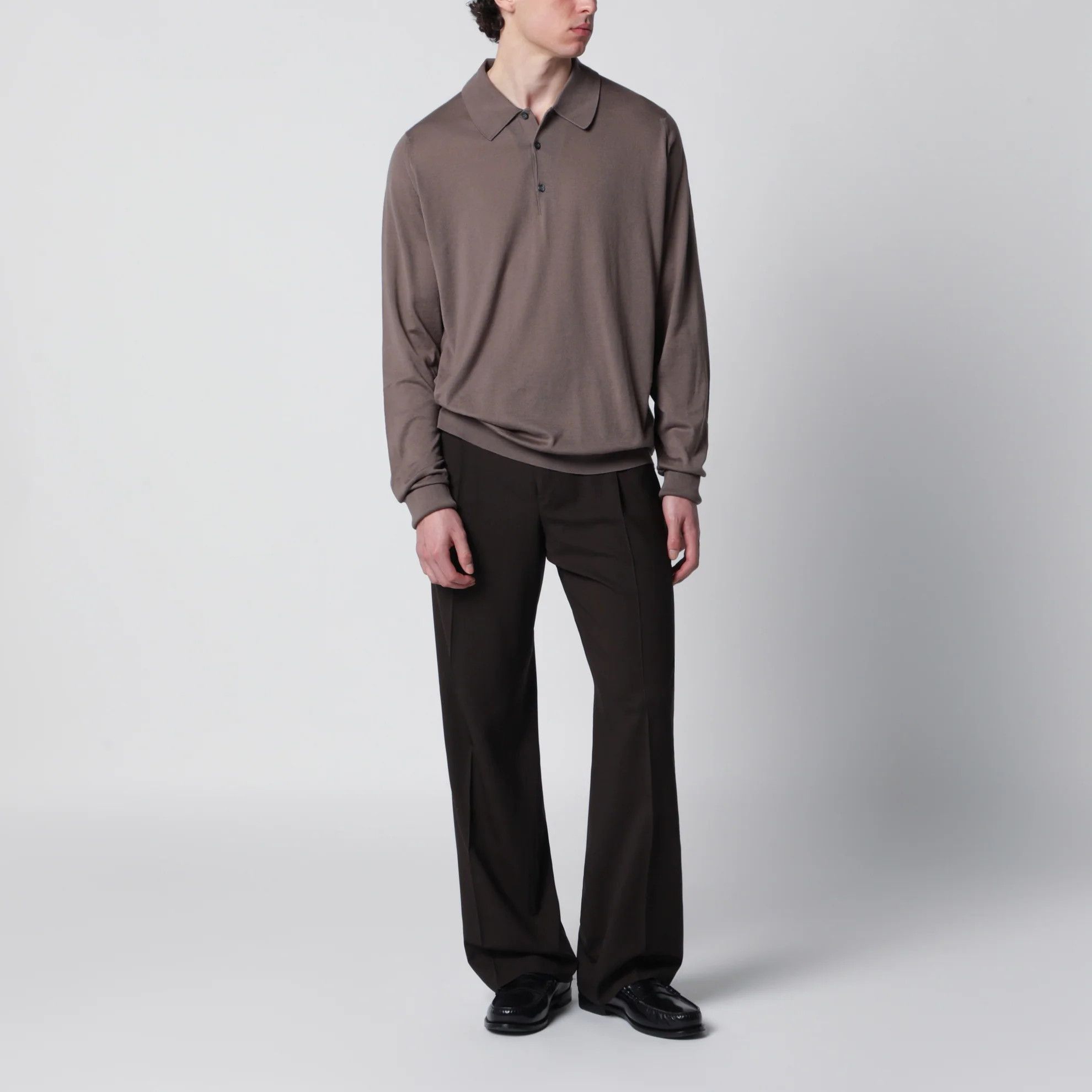 John Smedley o1d2blof0526 Cotton Polo Shirt in Beige Size US M / EU 48-50 / 2 - 2 Thumbnail