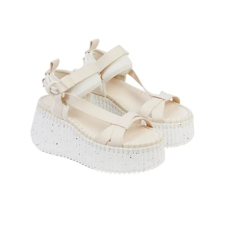 Chloe o1loc1c0425 Nama Wedge Sandals in Multicolor Size US 6 / IT 36 - 3 Thumbnail