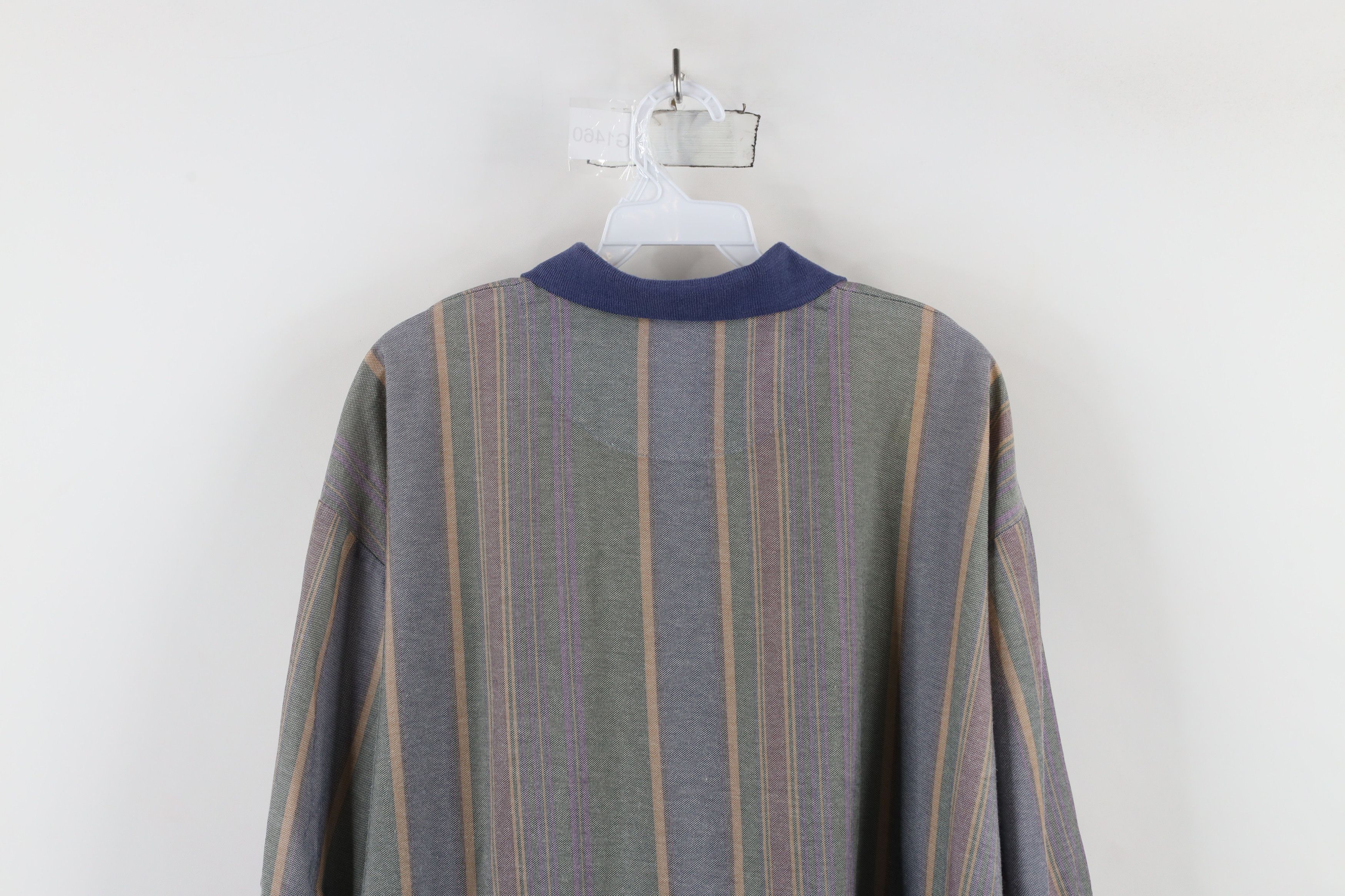 Vintage Vintage 90s Streetwear Baggy Fit Rainbow Striped Polo Shirt Size US XL / EU 56 / 4 - 12 Thumbnail