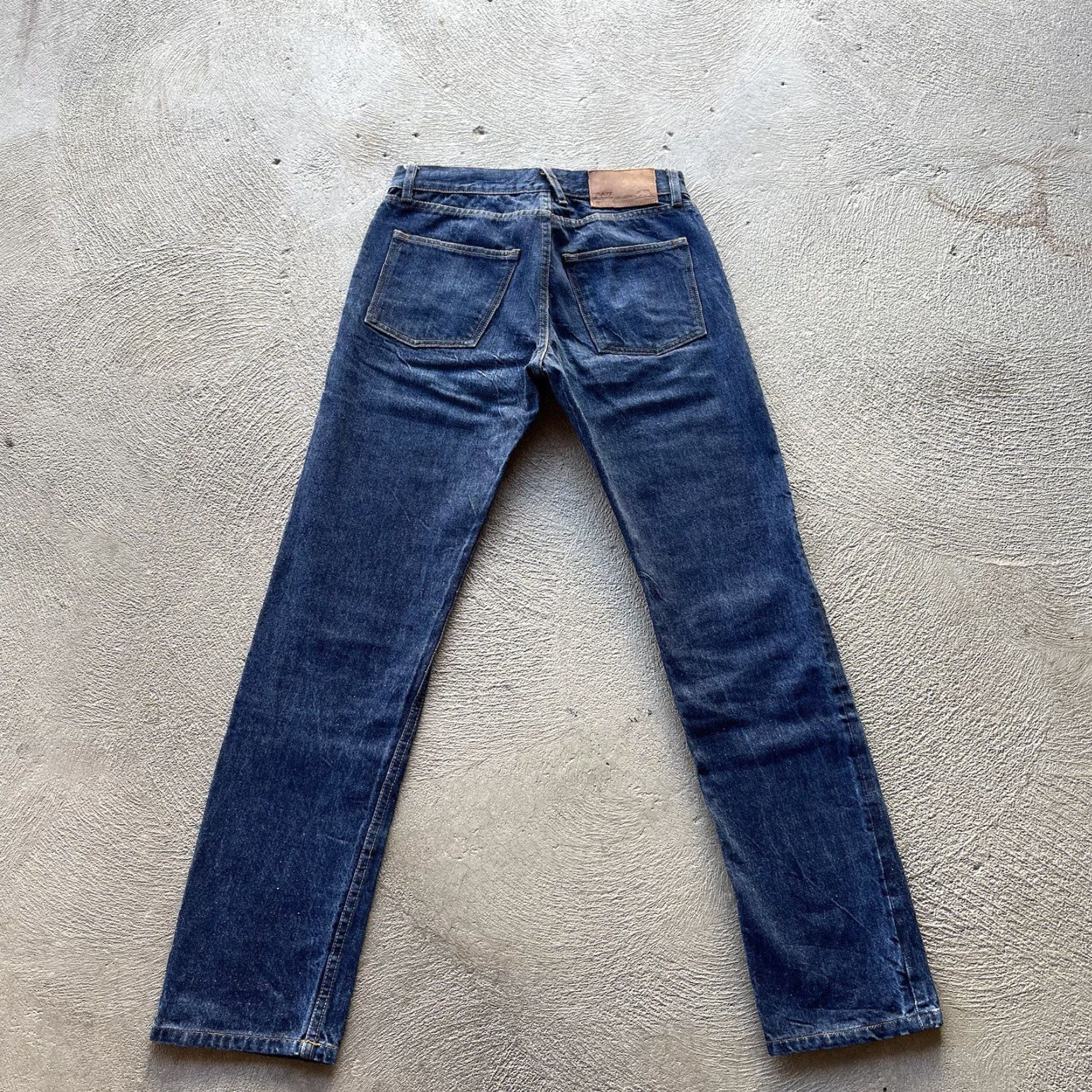 Denime Crate Jeans Slim Straight Denim Pants Men 28x32 Blue Selvedge Medium Cotton 28 Waist 32 Inseam Mens Jeans Size US 28 / EU 44 - 2 Thumbnail