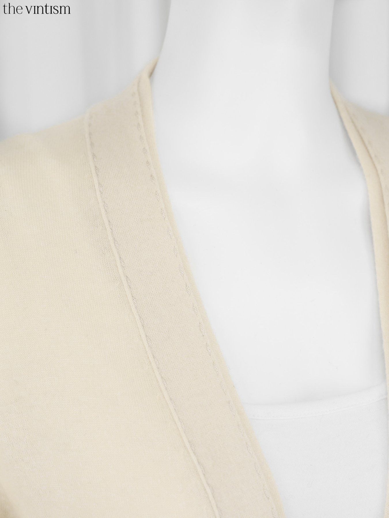 Escada Escada Ecru Ivory Pure Cashmere Knit Cardigan Sweater Size S / US 4 / IT 40 - 6 Thumbnail