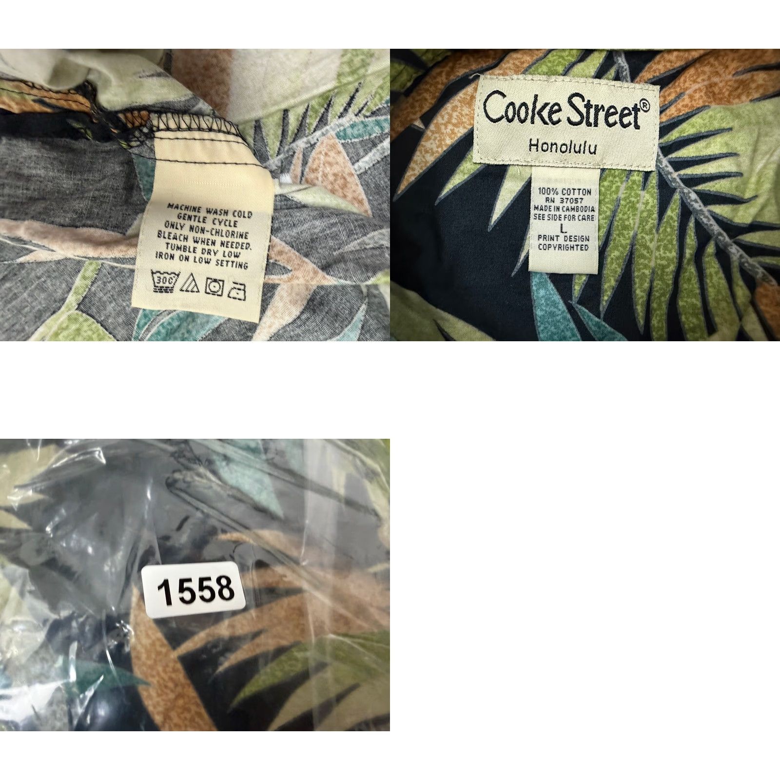 Vintage VINTAGE Cooke Street Hawaiian Shirt Men L Black Cotton Short Sleeve Button-Up Geometric Leaf Palm 90s Beach Tropical Pockets Mens Size US L / EU 52-54 / 3 - 9 Thumbnail