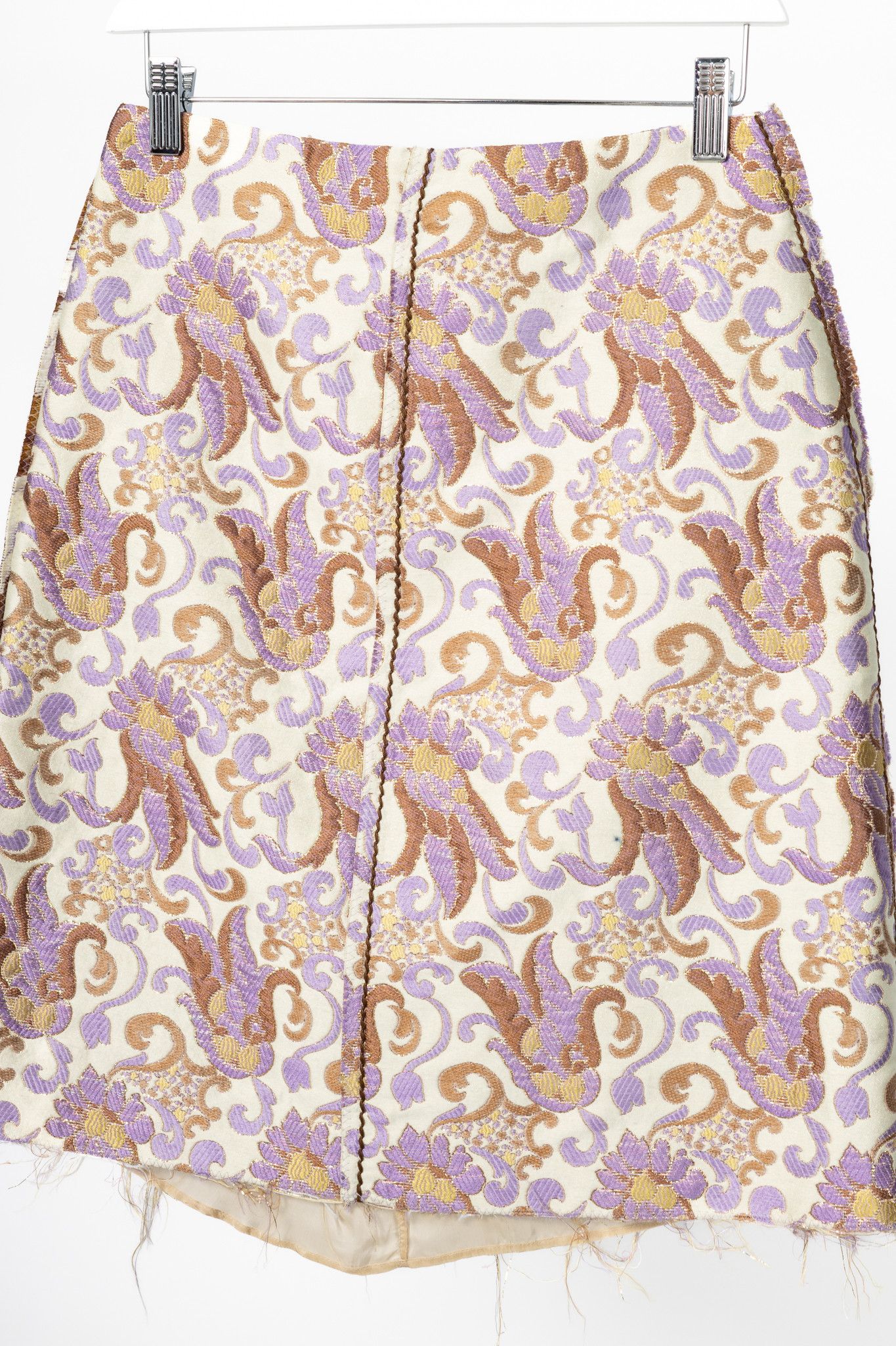 Prada Prada SS15 Metallic-Baroque Jacquard Pencil Skirt Size 27" / US 4 / IT 40 - 3 Thumbnail