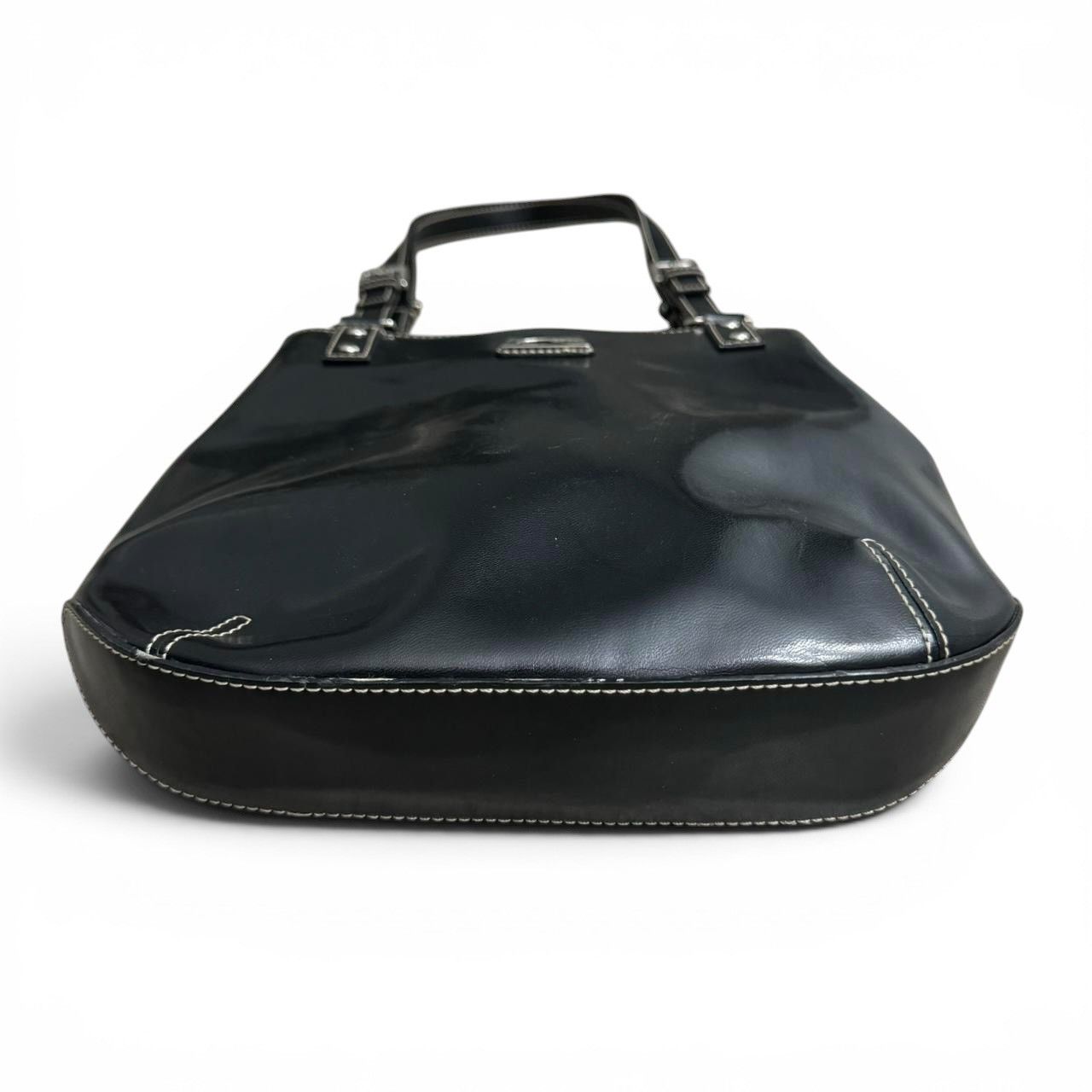 Guess Y2K Guess Black Patent Leather Shoulder Bag Silver Hardware Size ONE SIZE - 4 Thumbnail