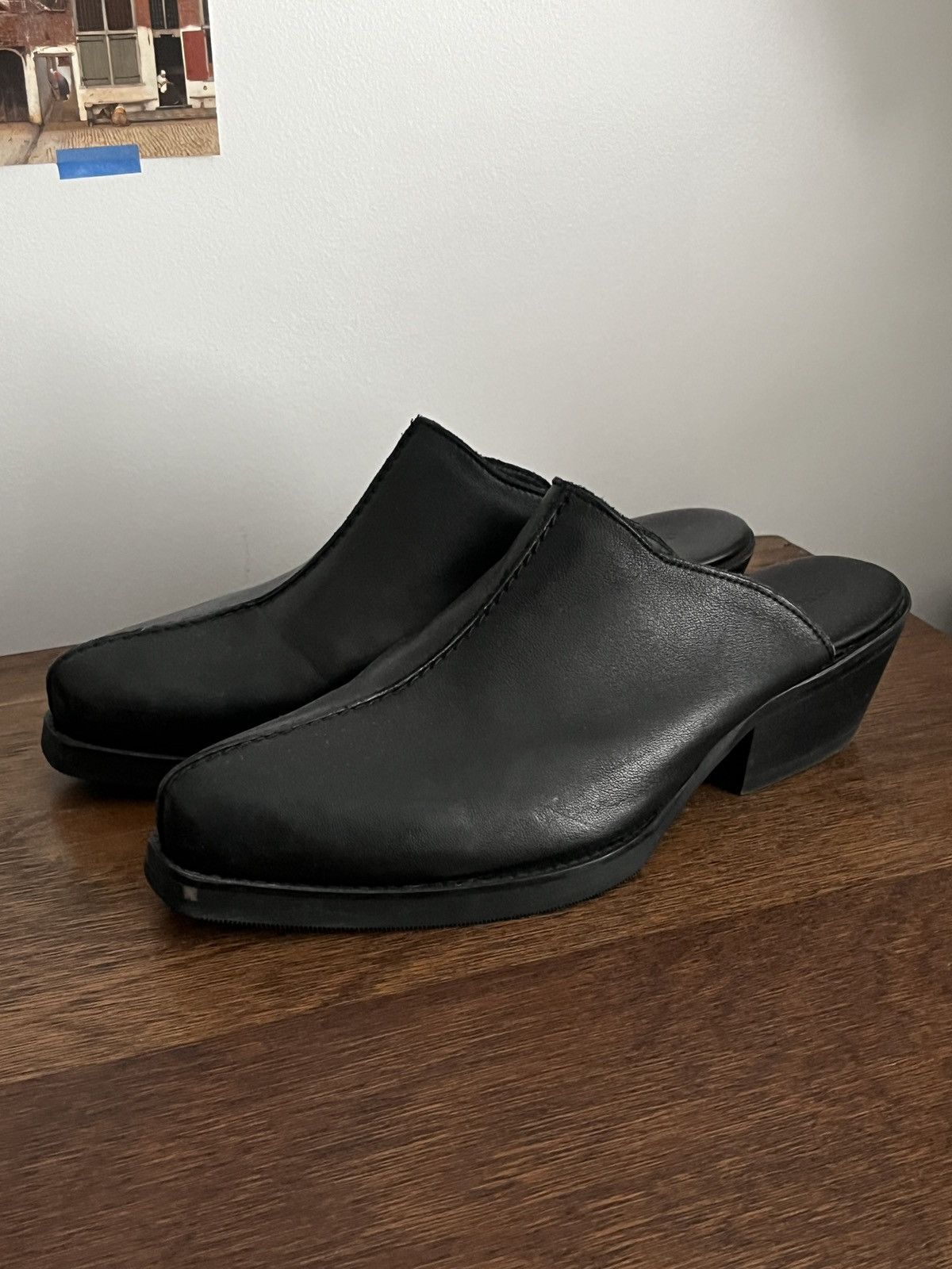image of Our Legacy Cuban Heel Shoes Mules in Black, Men's (Size 9)