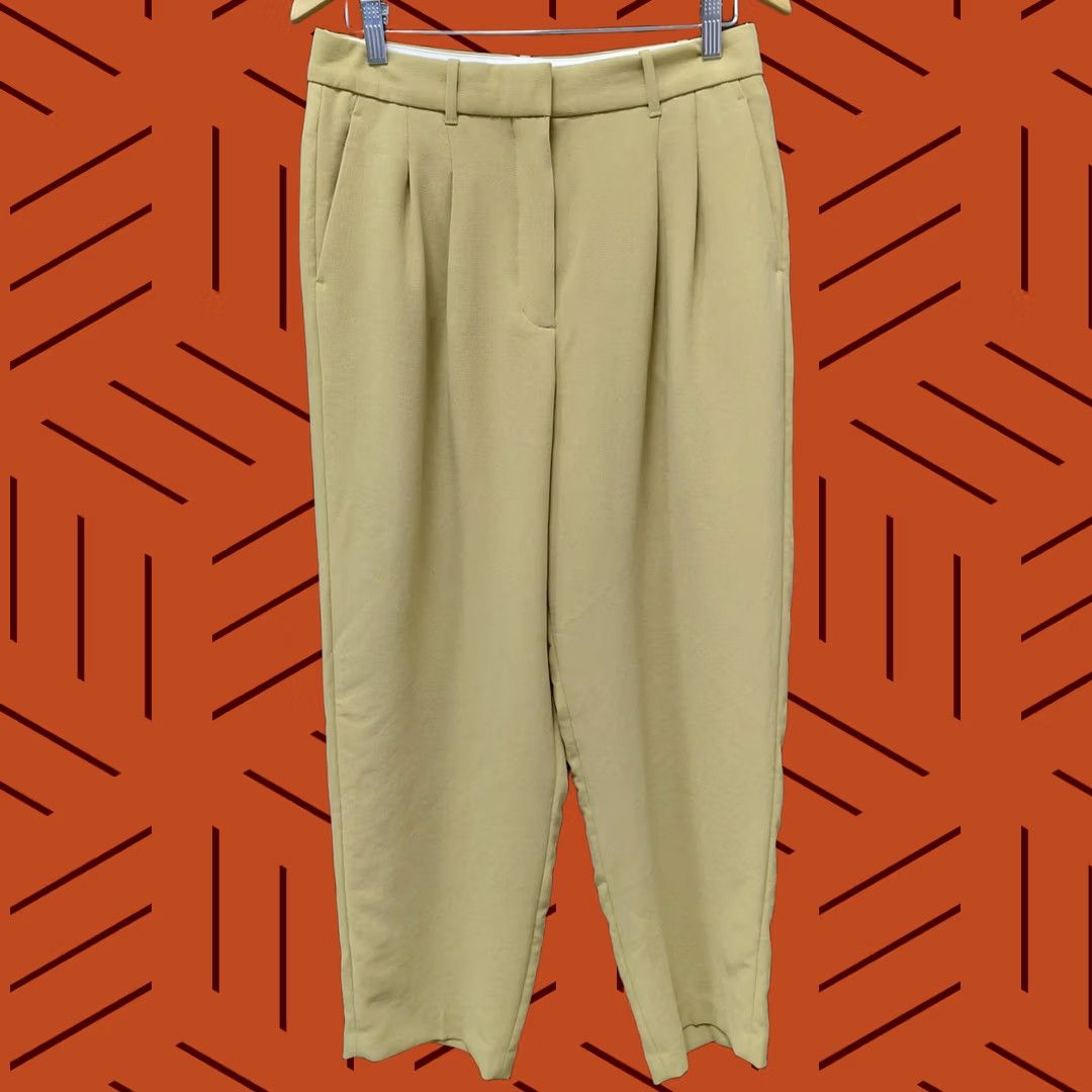Vintage Wilfred Polyester Pants Beige Solid Regular Women Size 10 Size 32" / US 10 / IT 46 - 1 Thumbnail