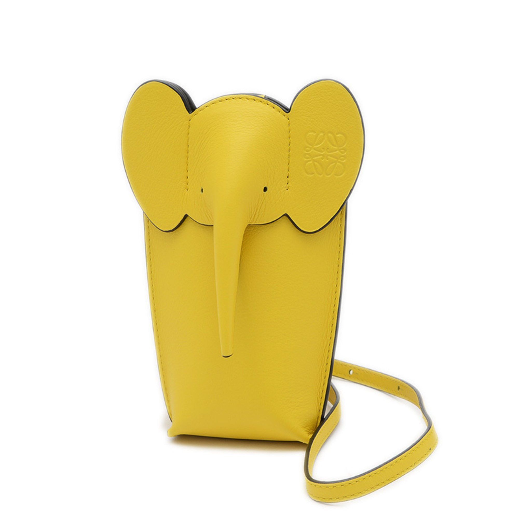 Loewe Elephant Pocket Shoulder Bag Classic Calf Yellow C623B02X04, Women's
