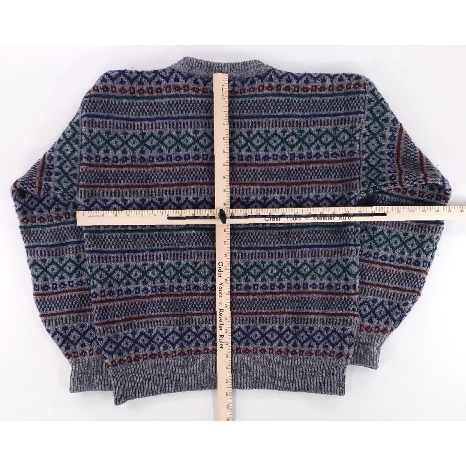 London Fog London Fog Sweater Mens M Gray Wool Fair Isle Knit Patterned Pullover Shetland Knit M Size US M / EU 48-50 / 2 - 5 Thumbnail