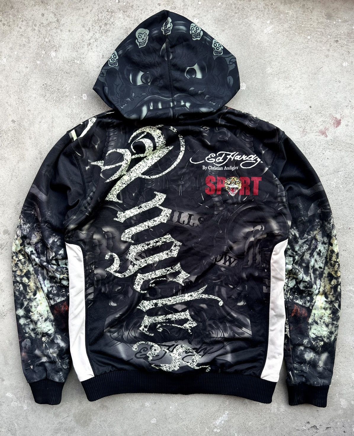 Ed Hardy CRAZY VINTAGE ED HARDY LOS ANGELES ZIPPER HOODIE Size US L / EU 52-54 / 3 - 2 Thumbnail