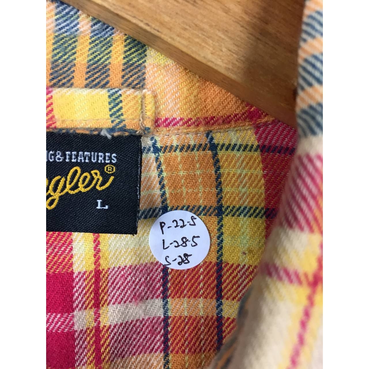 Flannel × Vintage × Wrangler Vtg Wrangler Western Snap Button Plaid Flannel Shirt Size US L / EU 52-54 / 3 - 10 Thumbnail