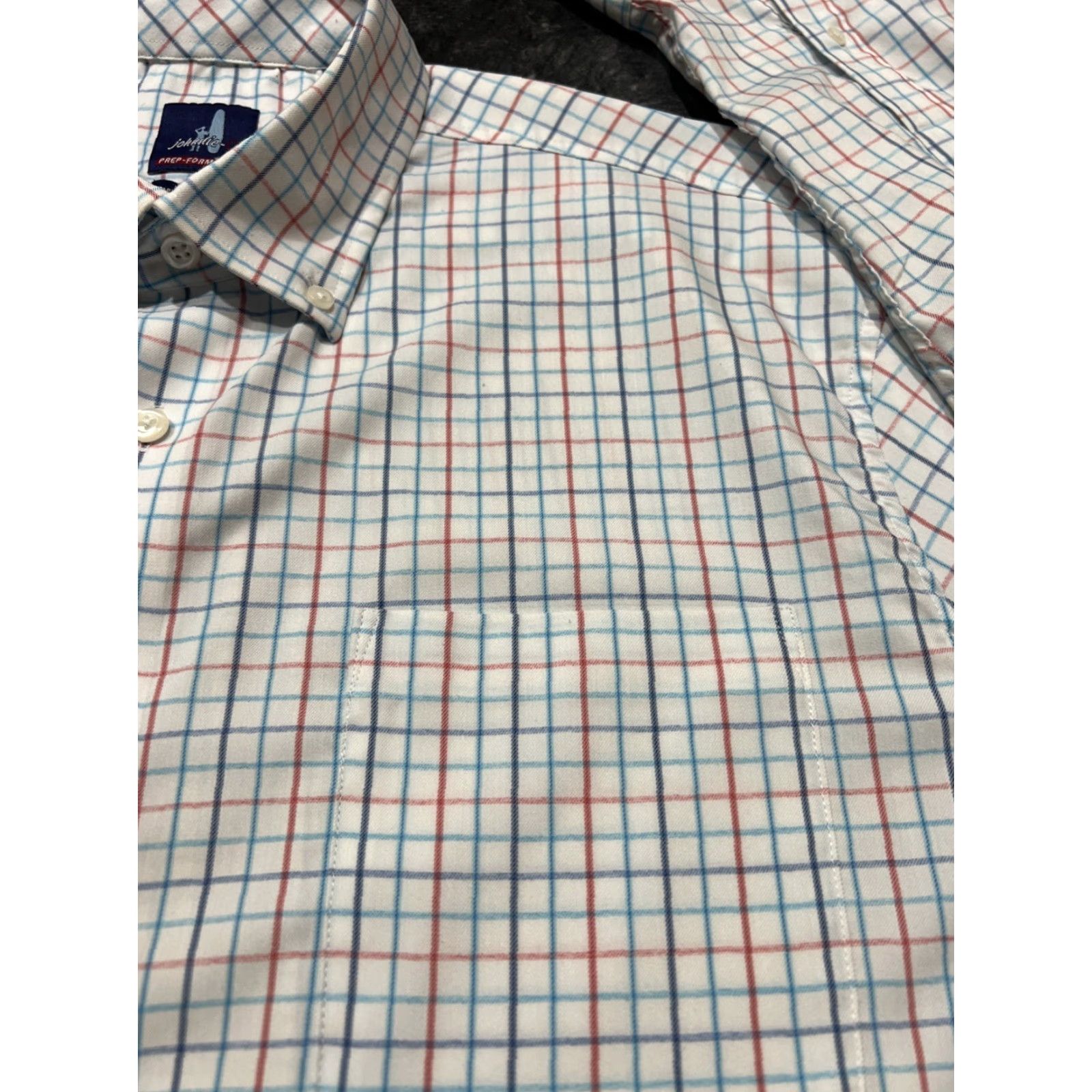 johnnie-O johnnie-O Prep-Formance Men's Plaid Check Shirt XL Long Sleeve Button Up Logo Casual All Seasons Size US XL / EU 56 / 4 - 4 Thumbnail
