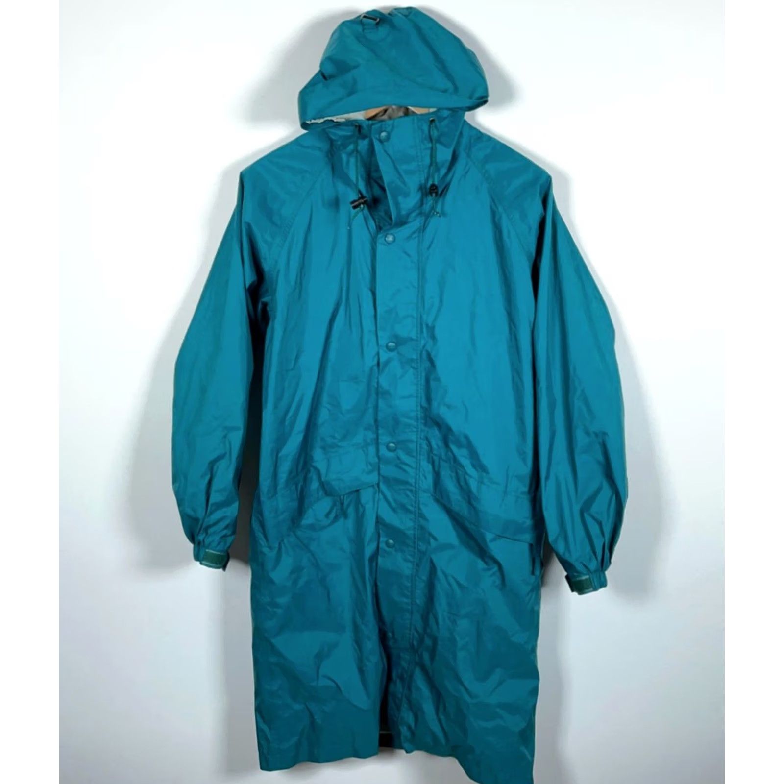 Vintage L.L. Bean Stowaway Rain Jacket Mens Medium Green Gore-Tex Hooded Parka 90s Lounge Casual Workwear Rain Coat Jacket Size US M / EU 48-50 / 2 - 2 Thumbnail