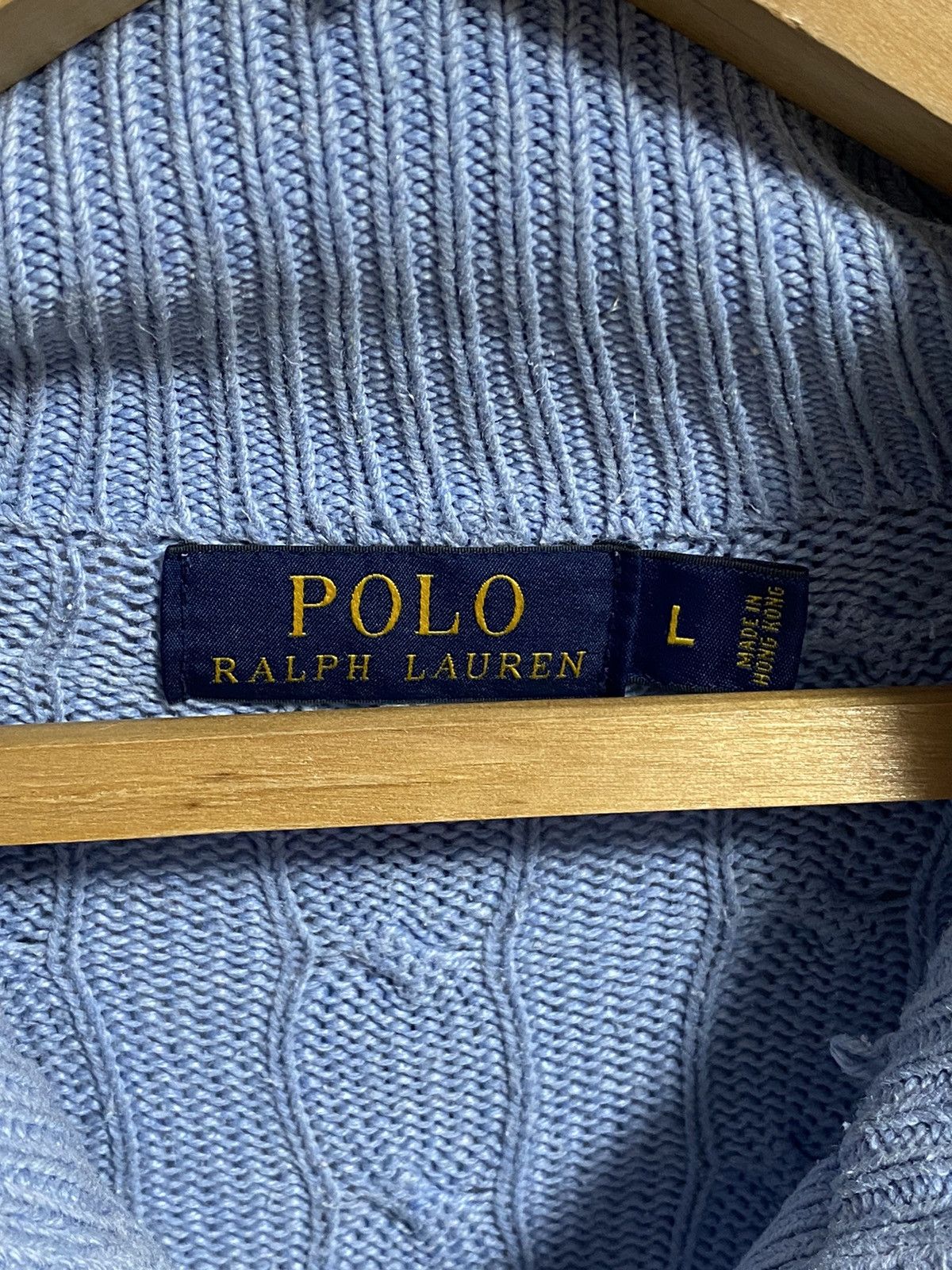 Polo Ralph Lauren Polo Ralph Lauren Cable Knit Half Zip Sweater Blue Preppy Size US L / EU 52-54 / 3 - 9 Thumbnail
