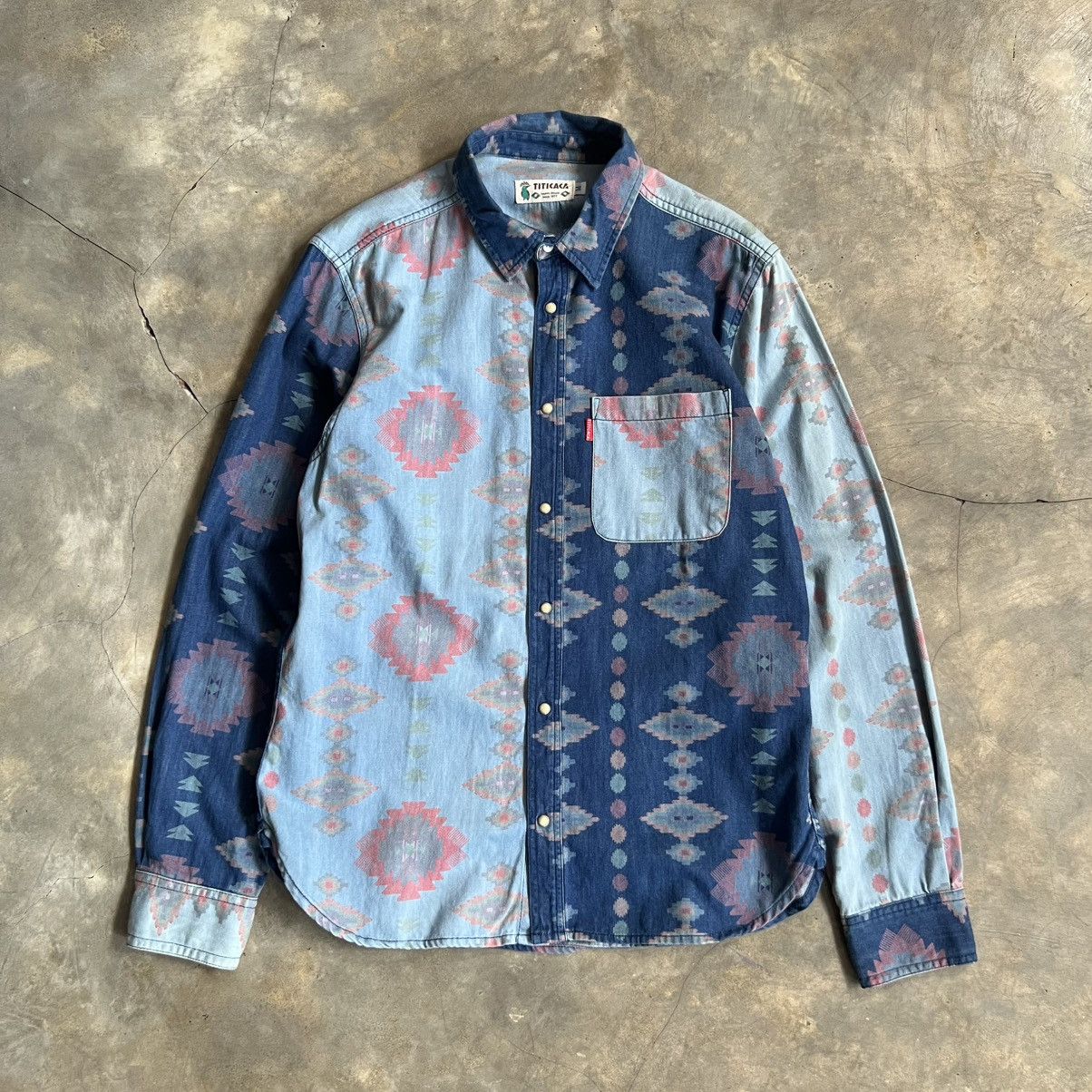 Vintage Vintage Titicaca Navajo Snap Button Longsleeve Shirt Size US M / EU 48-50 / 2 - 1 Thumbnail