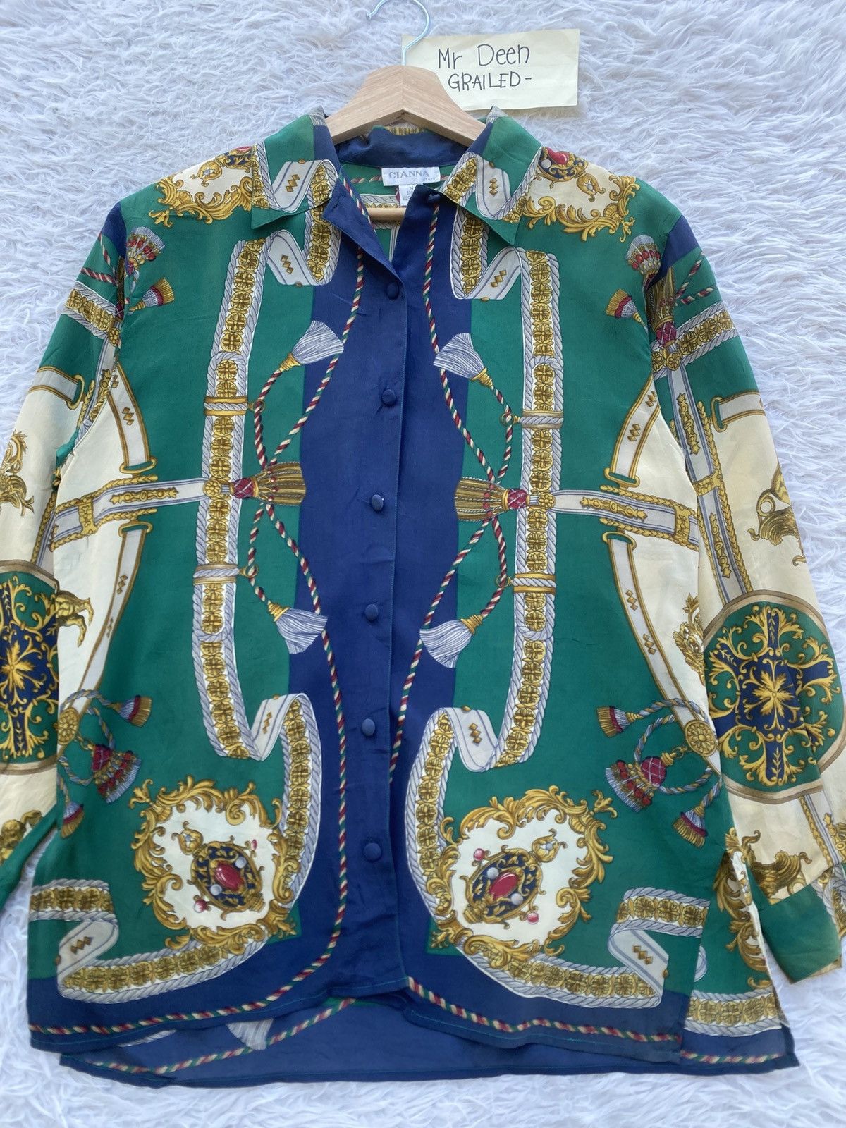 Vintage Rare Vintage Gianna Italy Silk Blouse Size M / US 6-8 / IT 42-44 - 7 Thumbnail