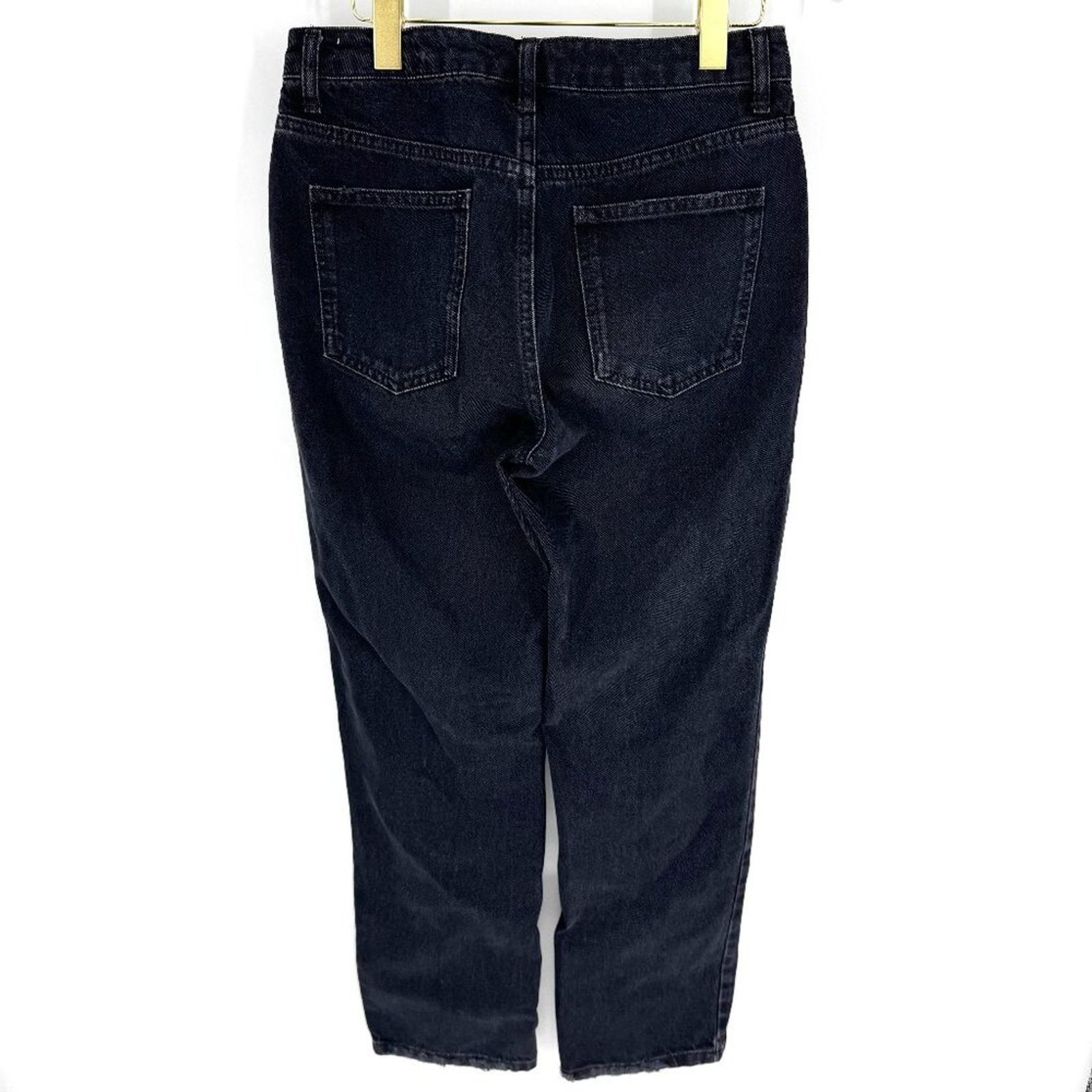 Free People We the Free High Rise Straight Leg Cotton Denim Black 28 Size 28" / US 6 / IT 42 - 2 Thumbnail