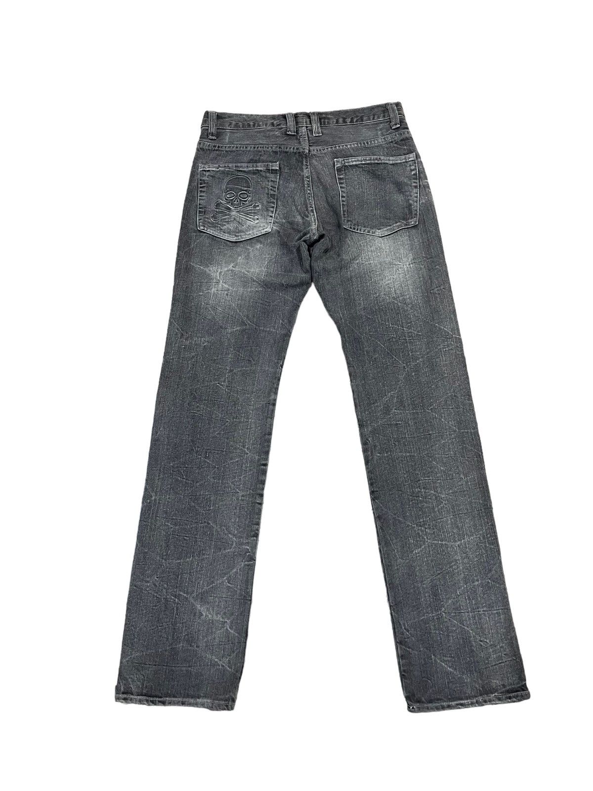 Japanese Brand Vintage Root Three Skull Distressed Jeans ! Rare Design Size US 32 / EU 48 - 7 Thumbnail