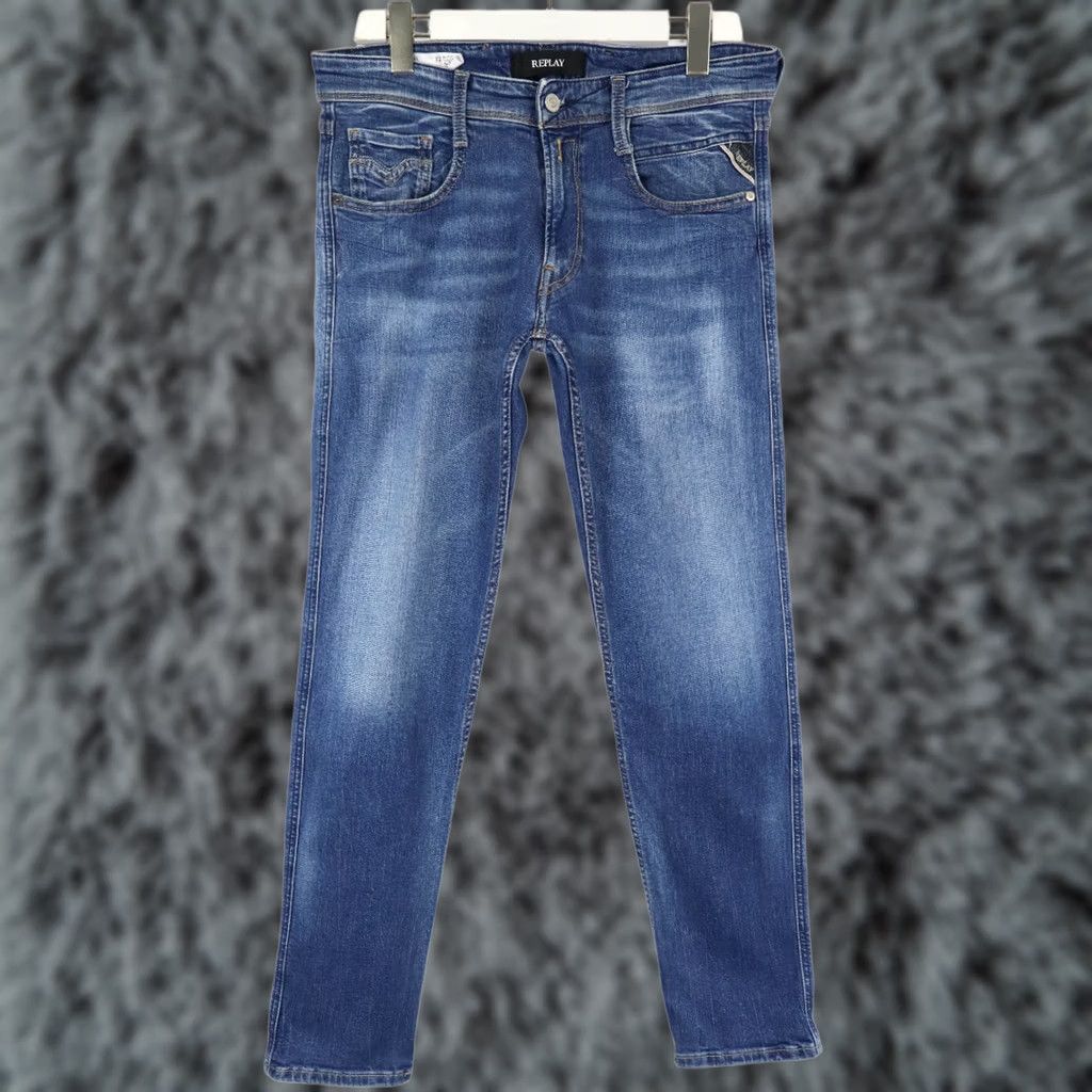 Replay Replay Anbas Slim Fit Jeans Men's W32 Blue Denim Faded Whiskers Stretched Size US 32 / EU 48 - 1 Thumbnail