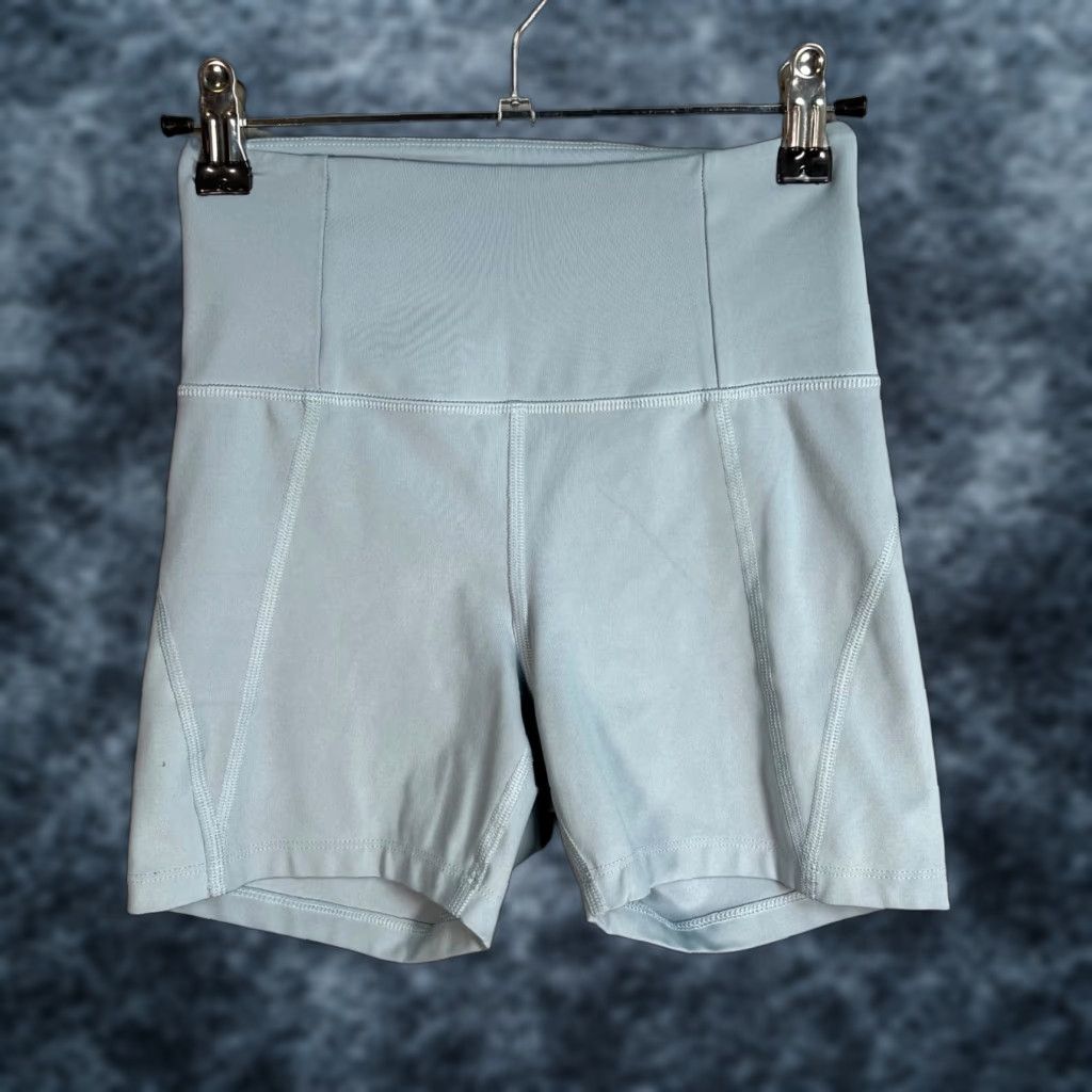 Girlfriend Collective Girlfriend Collective Womens XS High-Waist Light Blue Biker Shorts Athletic Shirt? Size 26" / US 2 / IT 38 - 1 Thumbnail