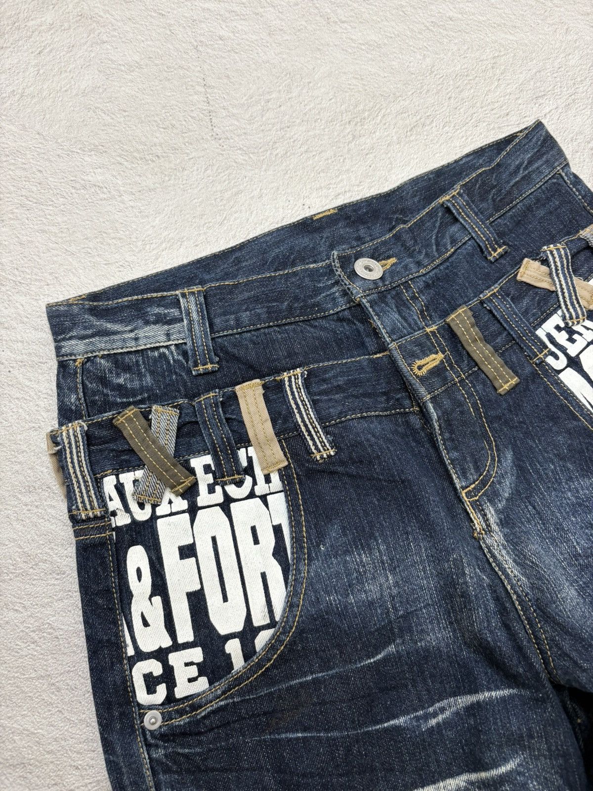 Junya Watanabe 2000s Nylus japan double waist poem denim Y2k style Size US 29 - 4 Thumbnail