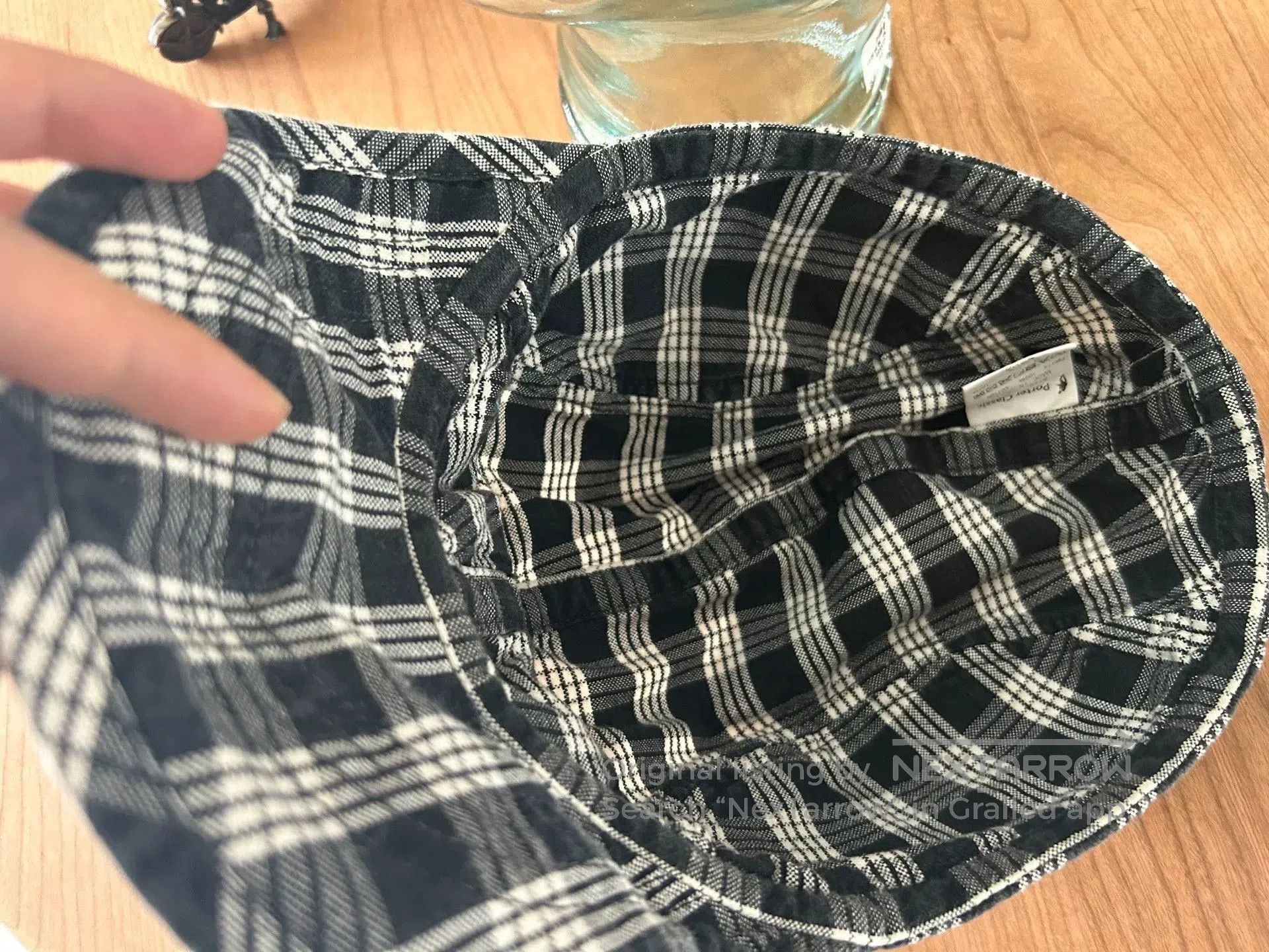 Porter Classic black plaid cap with brim. Size ONE SIZE - 4 Thumbnail