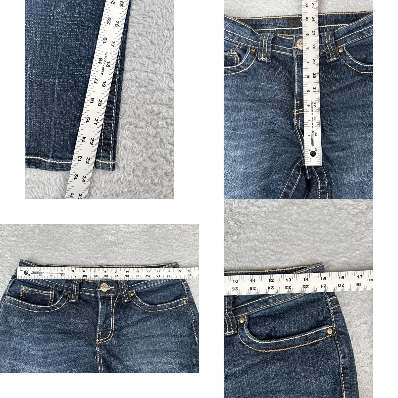 Denime a.n.a Jeans Womens 8 Blue Denim Crop Straight Leg Embroidered Mid Rise 29x24 Jeans Size 30" / US 8 / IT 44 - 8 Thumbnail