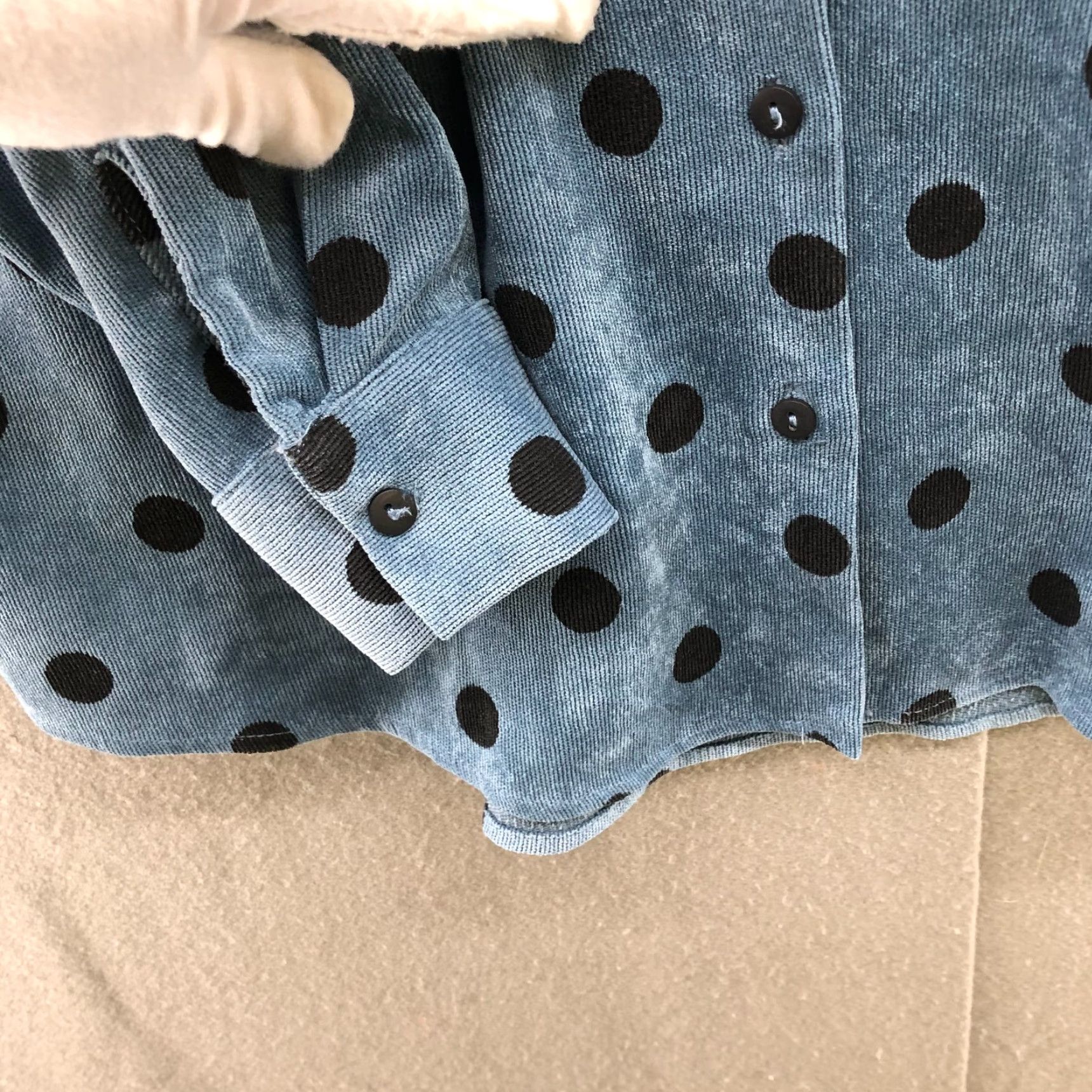 Zara Zara Corduroy Shacket Womens XS Oversized Blue Polka Dot Shirt Jacket Size XS / US 0-2 / IT 36-38 - 6 Thumbnail