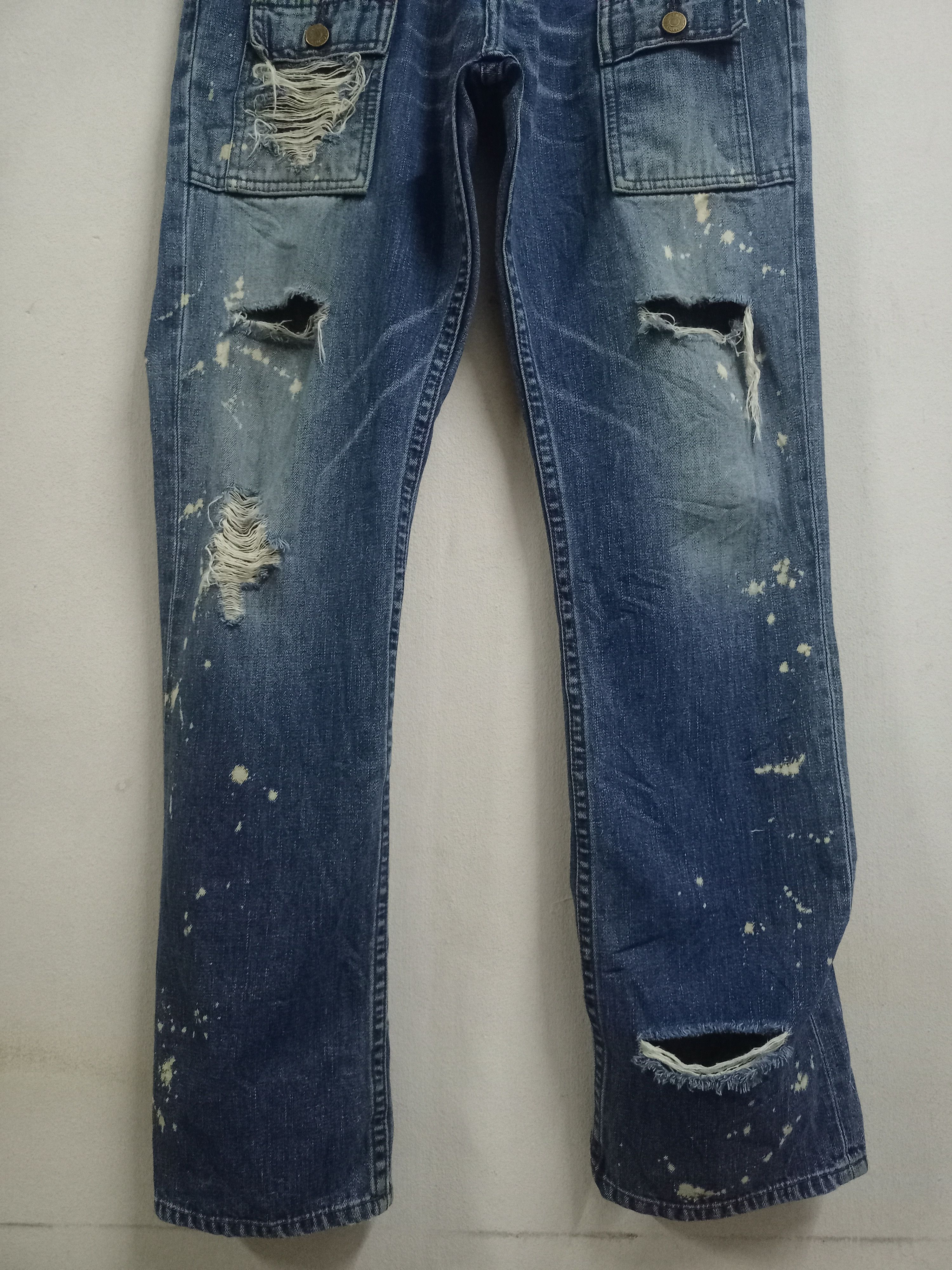 Japanese Brand Vintage Japanese Brand Distressed Loose Denim Bush Pants Size US 30 / EU 46 - 6 Thumbnail