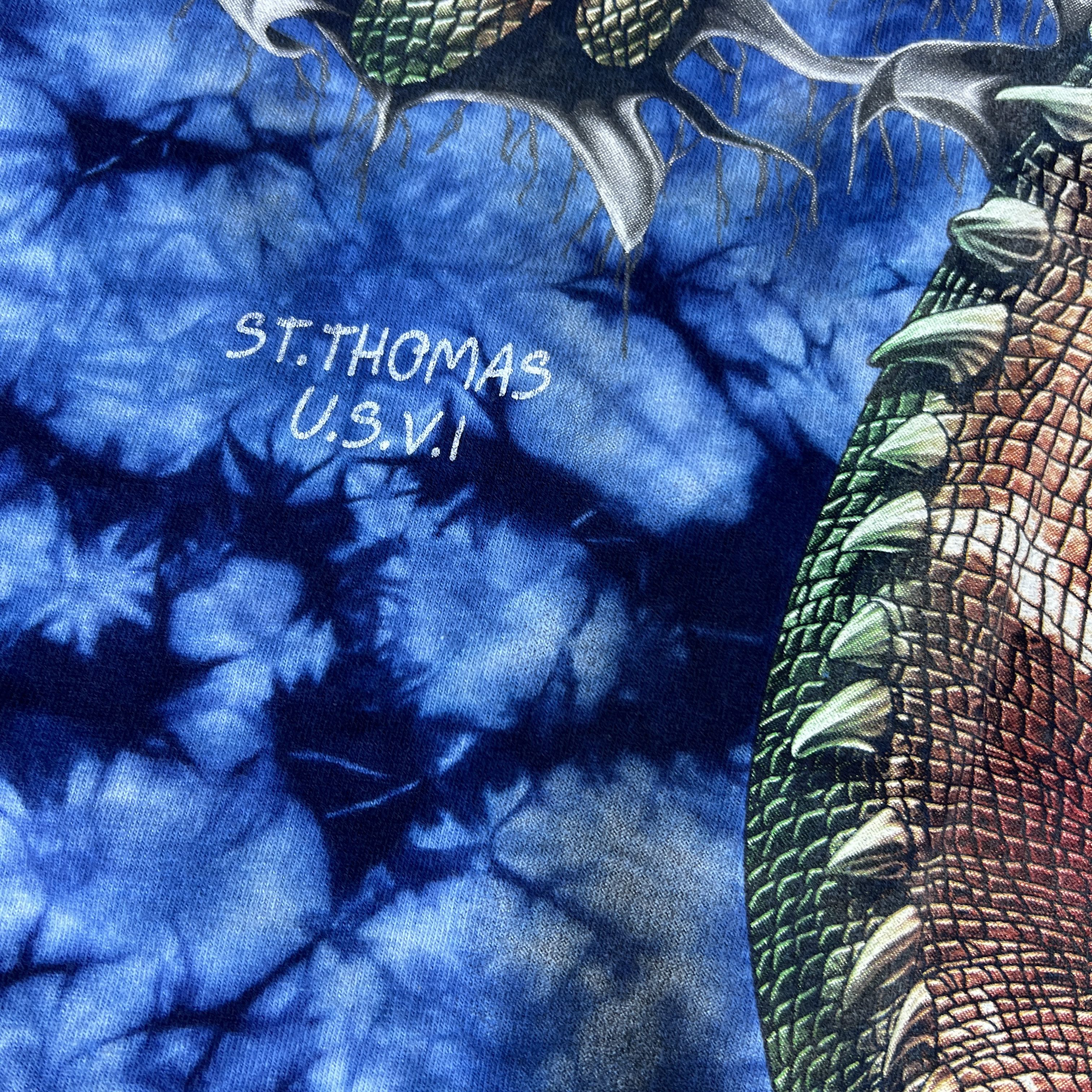 Vintage VTG Caballo Iguana Shirt Tie Dye Bust Out Big Graphic Tee Size US XL / EU 56 / 4 - 10 Thumbnail
