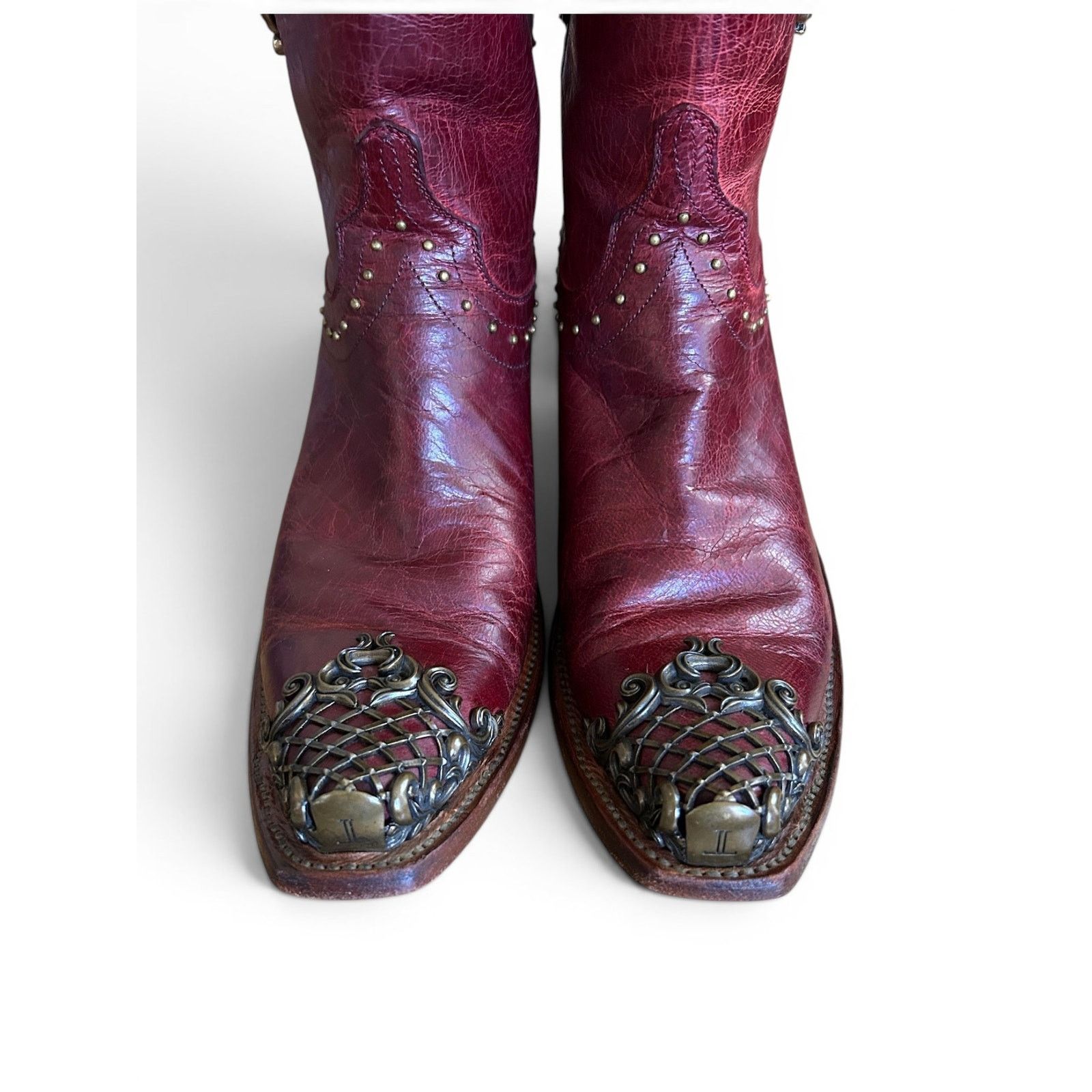 Lucchese Rare Lucchese Classic Filigree Brass Snip Toe Boot Sz 7 Size US 7 / IT 37 - 3 Thumbnail