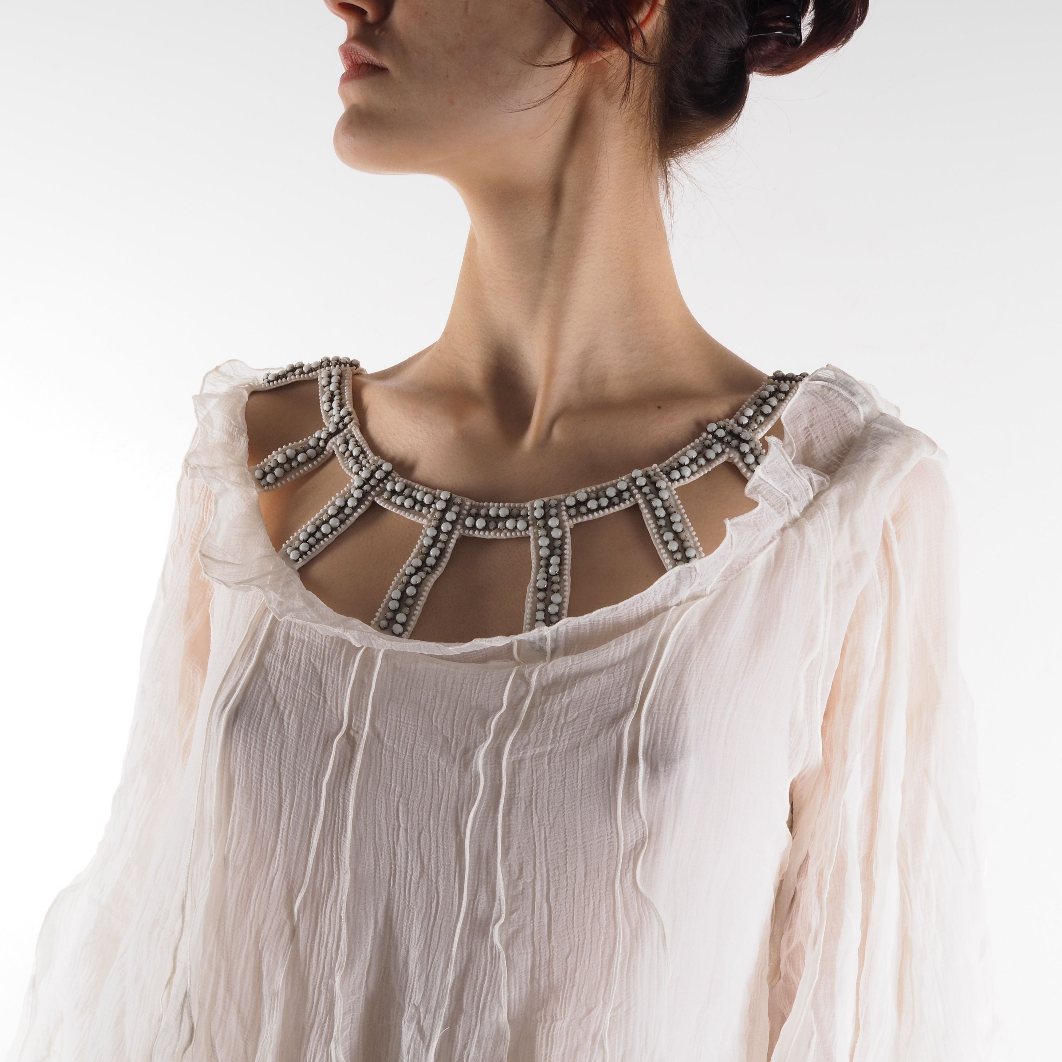 Roberto Cavalli Vintage Beaded Silk Tiered Dress