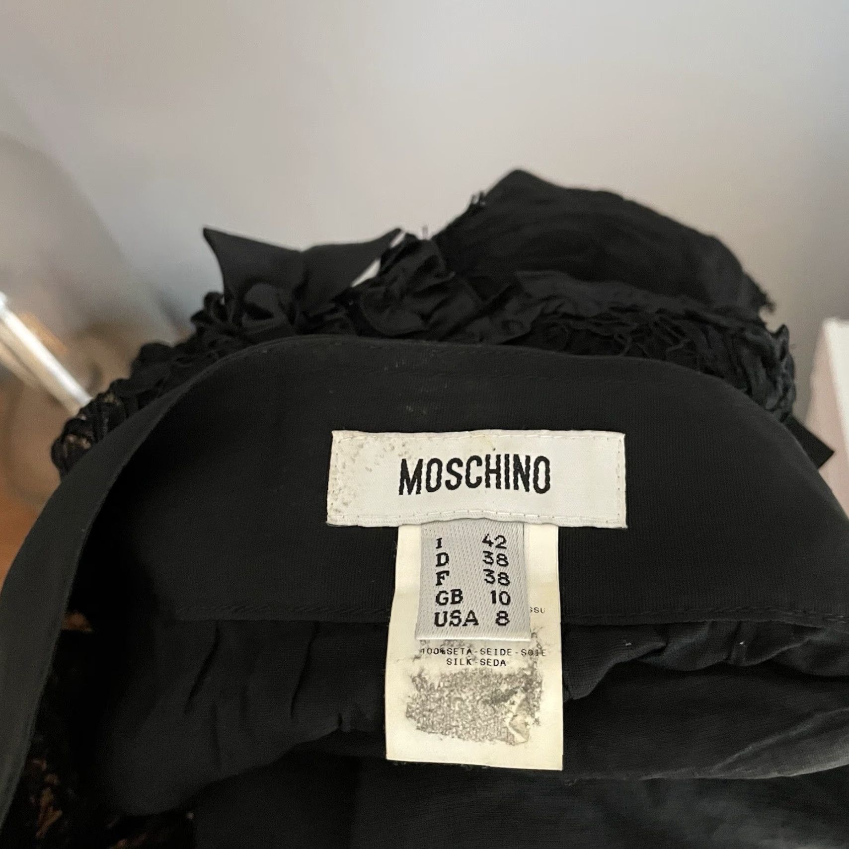 Moschino VINTAGE Moschino Black Silk Lace Mini Skirt Black Sheer Unlined Size US 8 Size 30" / US 8 / IT 44 - 5 Thumbnail